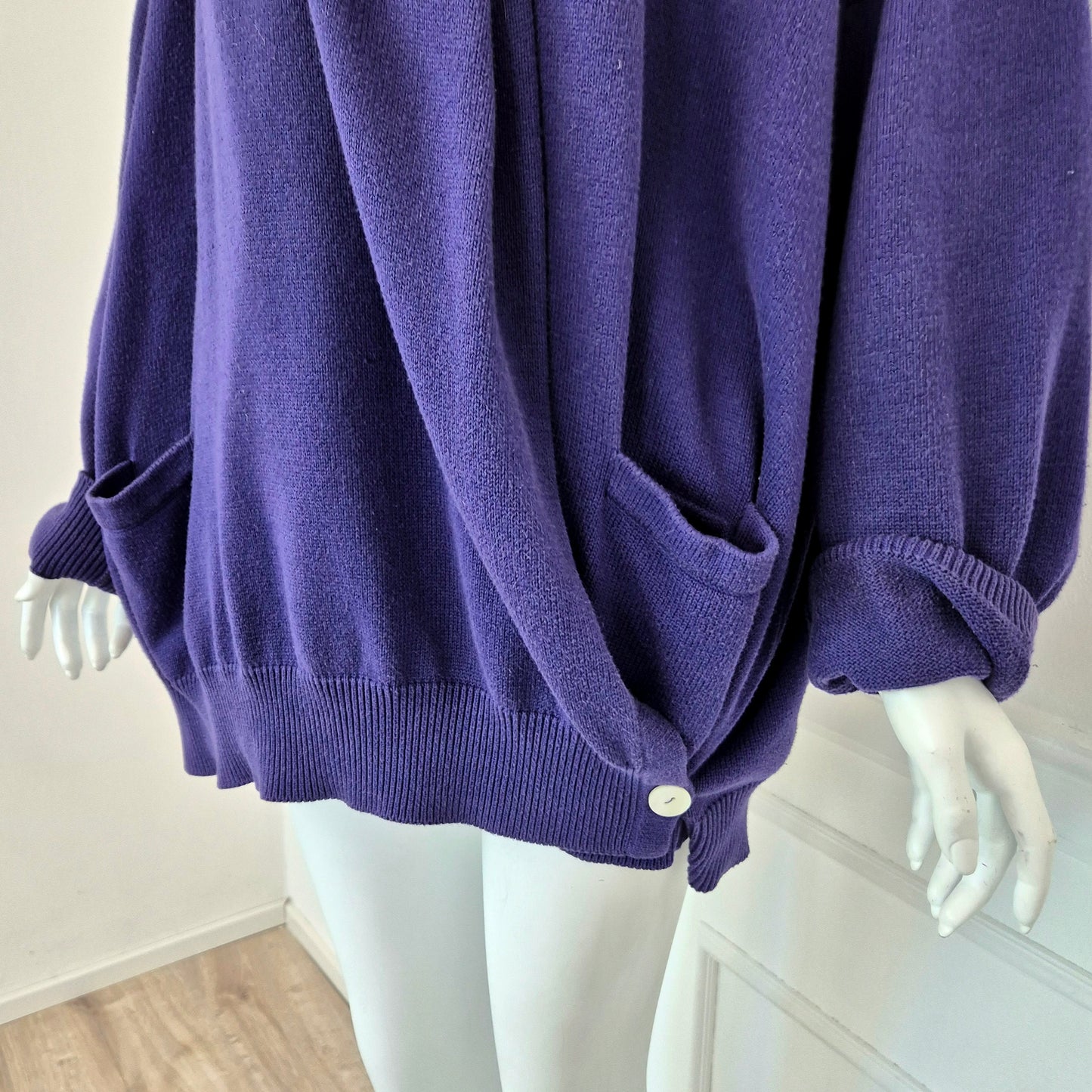 Romeo Gigli | Cardigan oversize cotone viola 1991