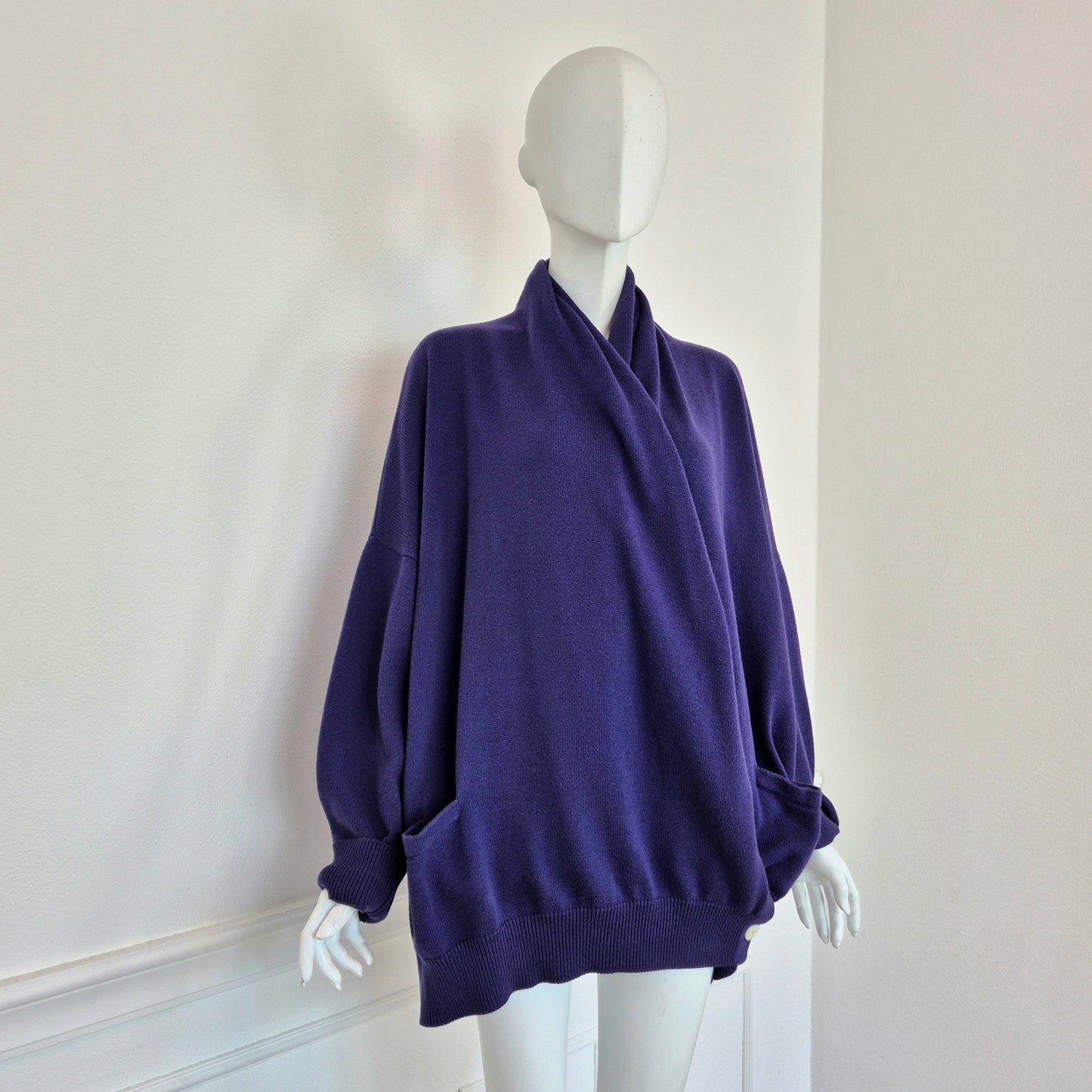 Romeo Gigli | Cardigan oversize cotone viola 1991