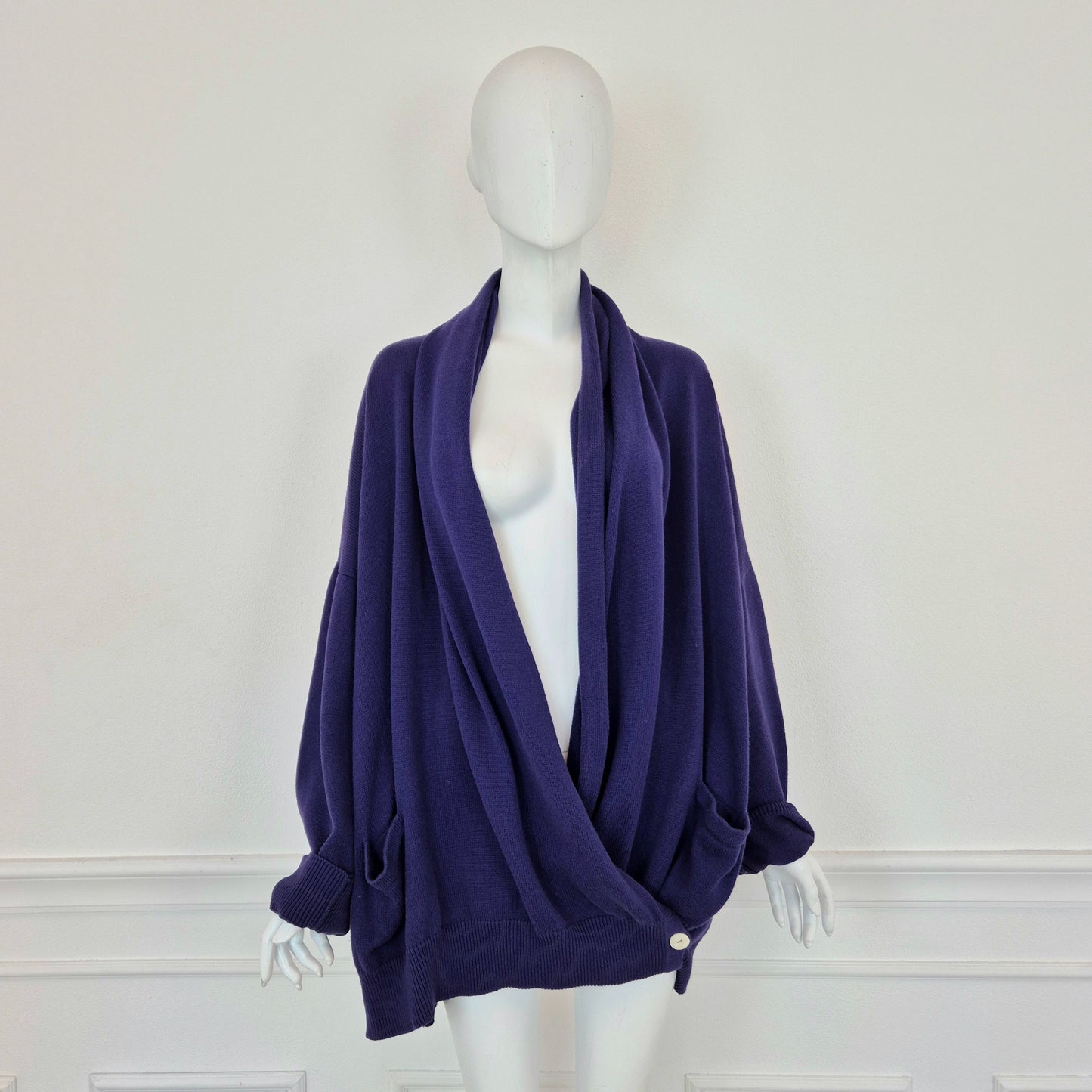 Romeo Gigli | Cardigan oversize cotone viola 1991