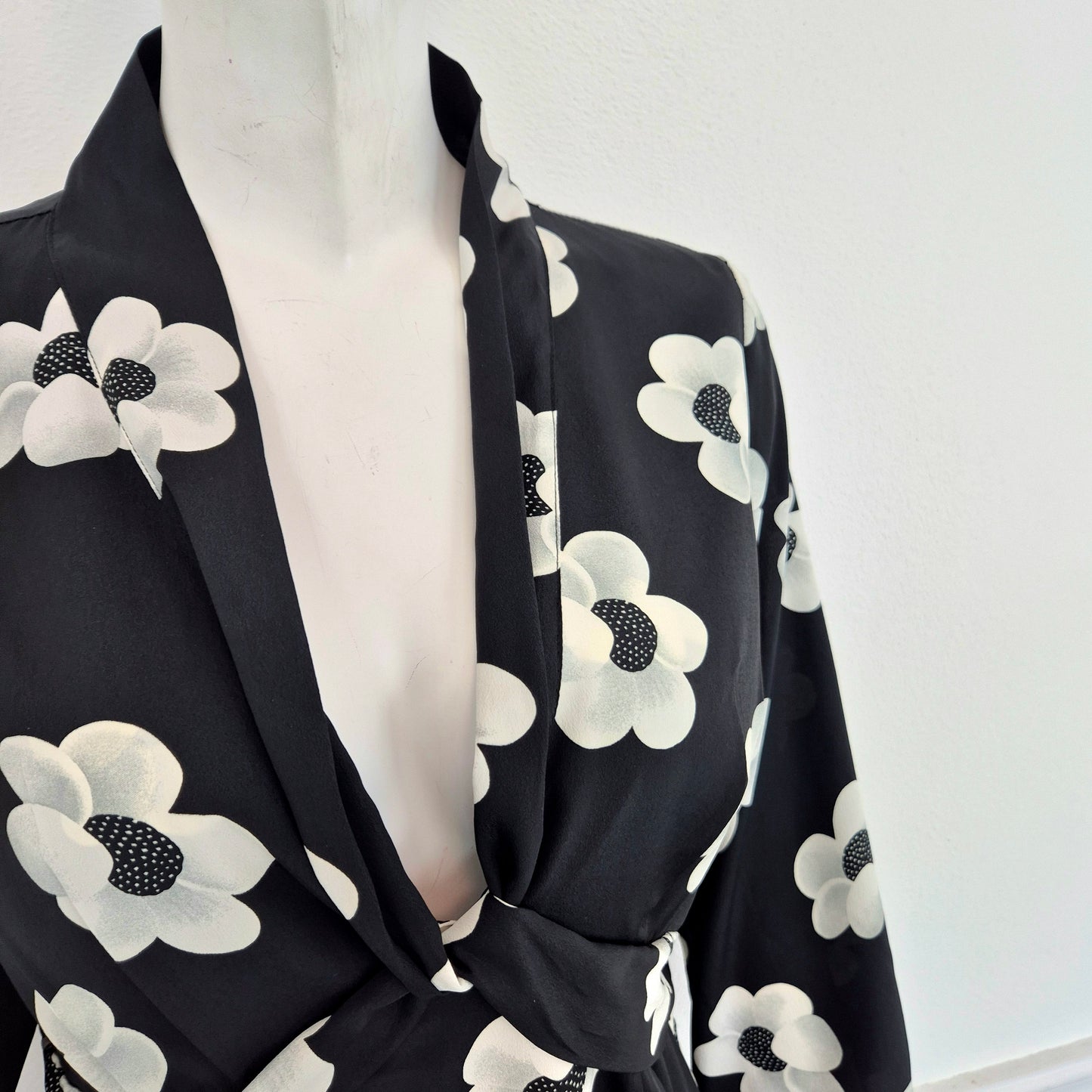 Alexander McQueen | Mini abito fiori bianconero