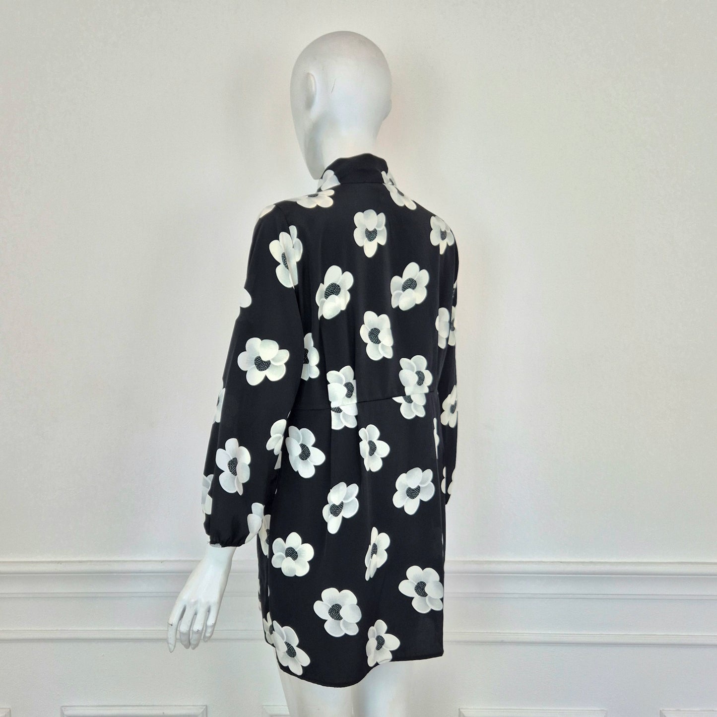 Alexander McQueen | Mini abito fiori bianconero