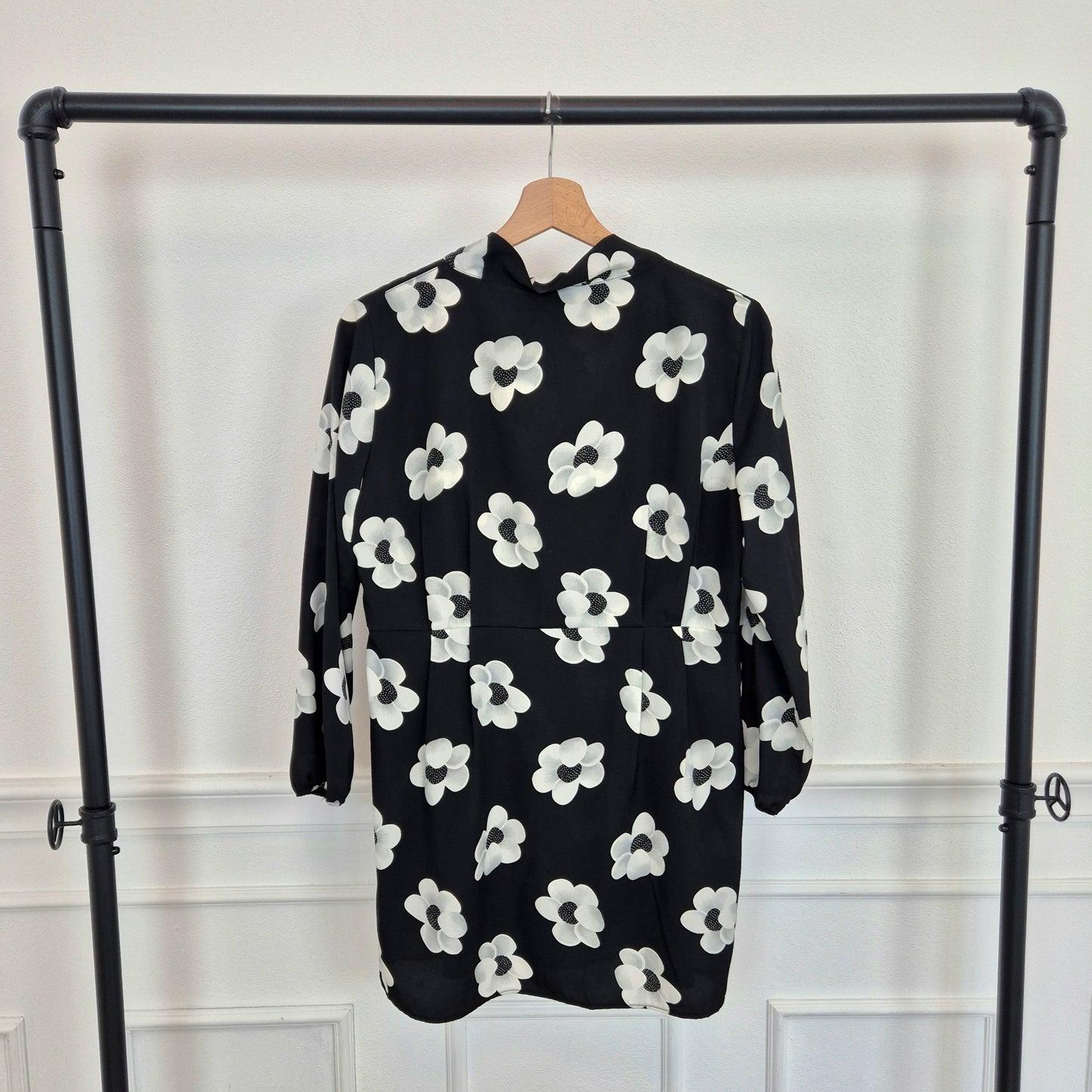 Alexander McQueen | Mini abito fiori bianconero