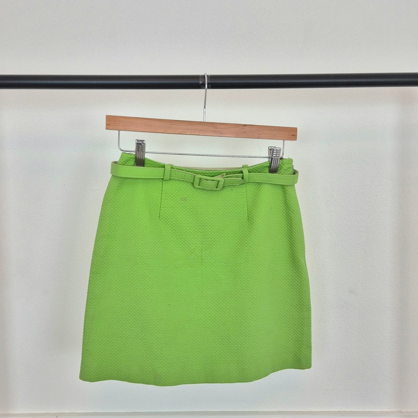 Moschino | Gonna verde acido piquet cotone