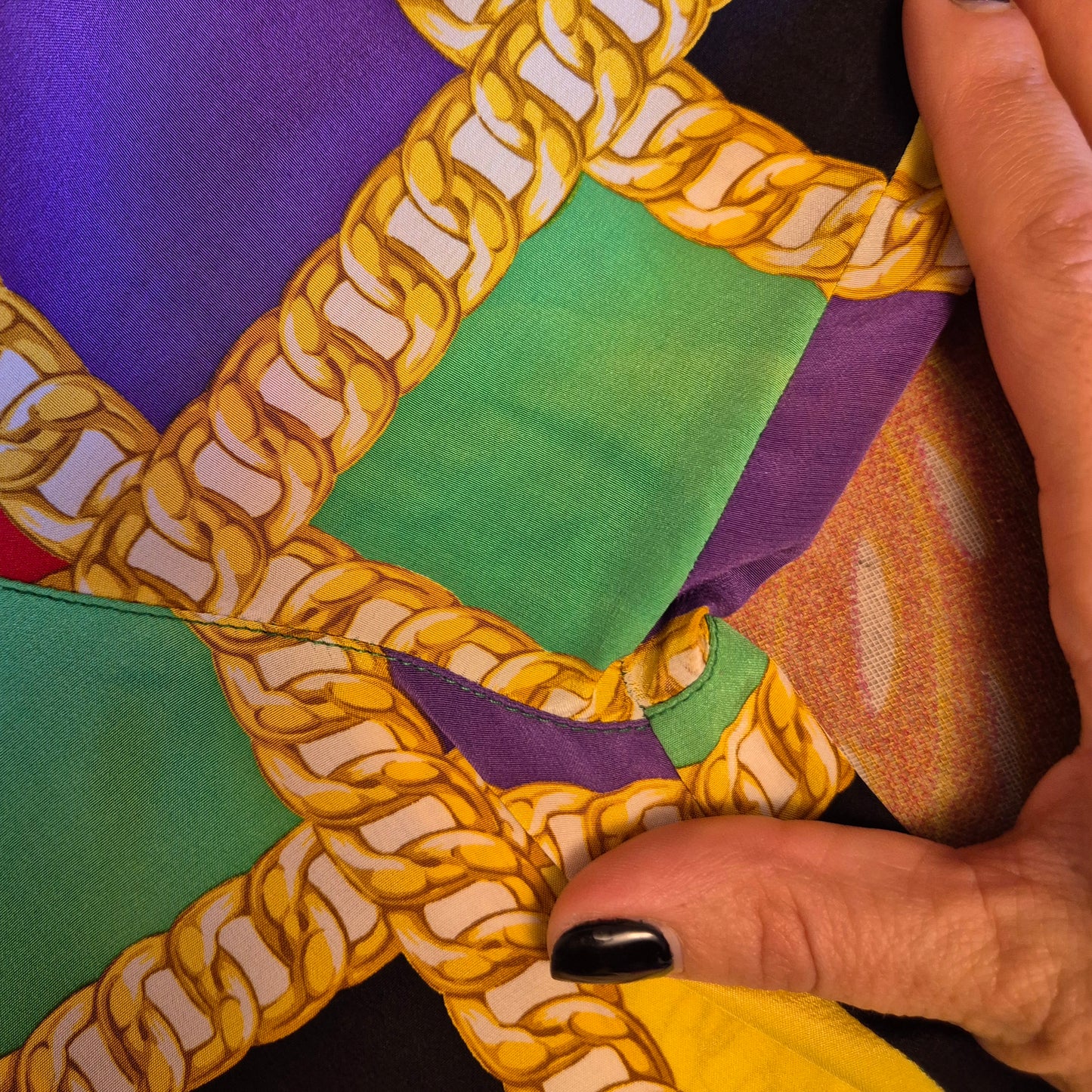 Celine | Blusa in seta stampa catene