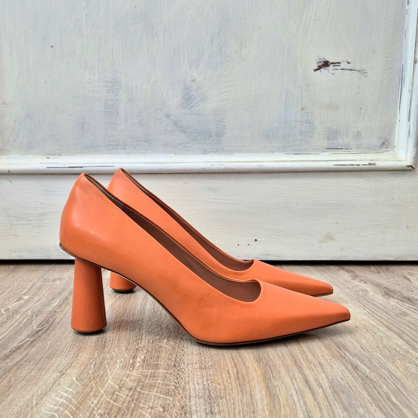 Max&Co | Scarpe con tacco pelle arancione