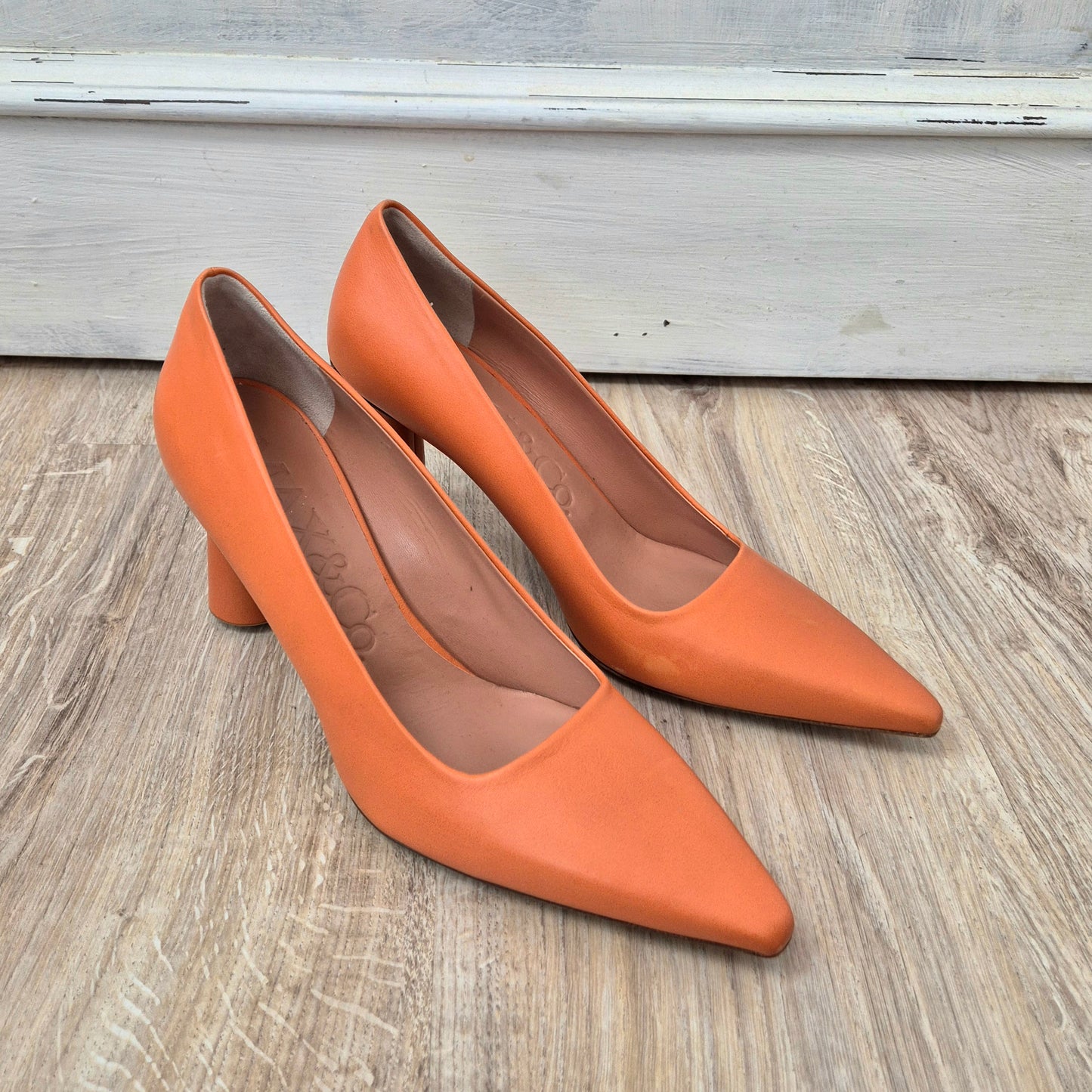 Max&Co | Scarpe con tacco pelle arancione