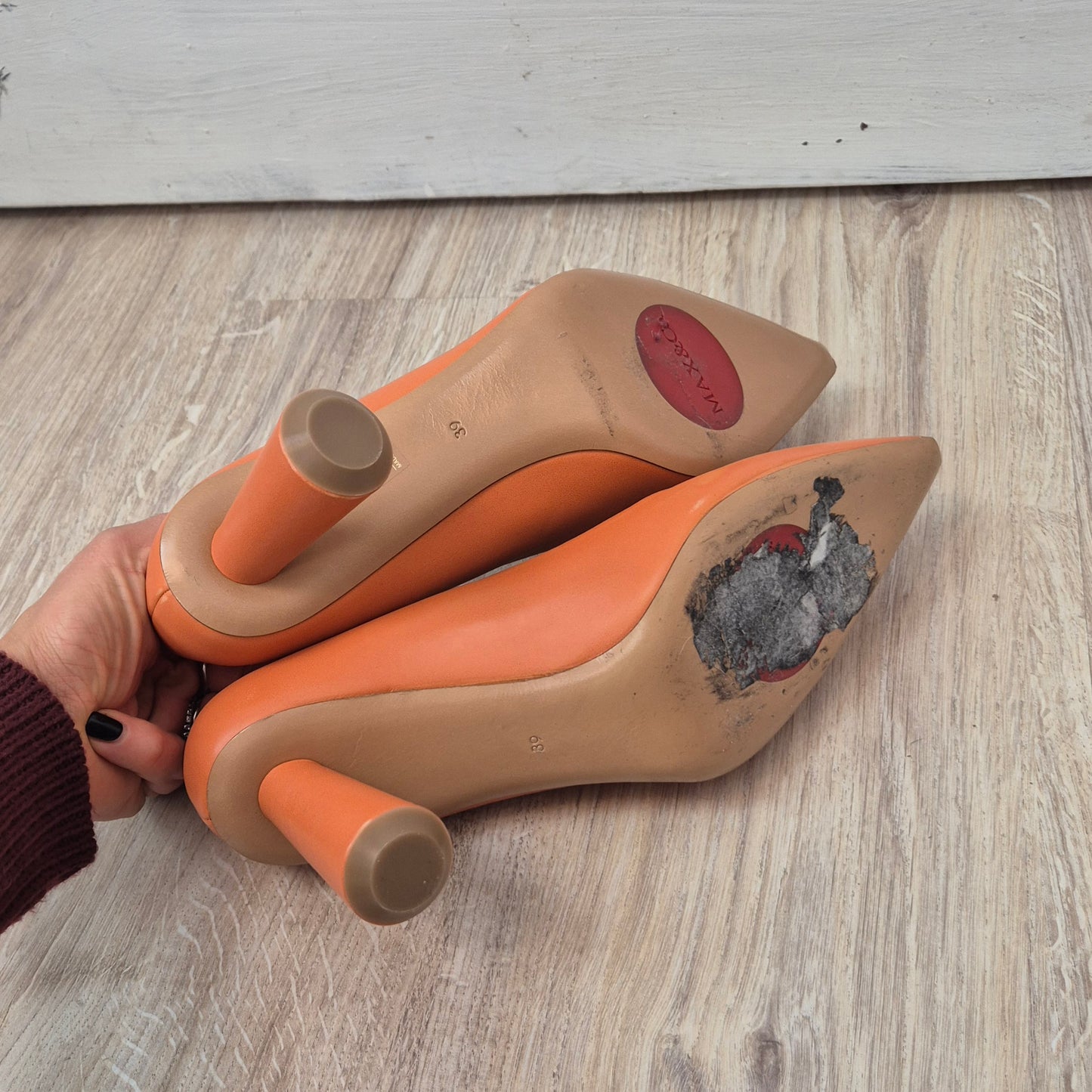 Max&Co | Scarpe con tacco pelle arancione