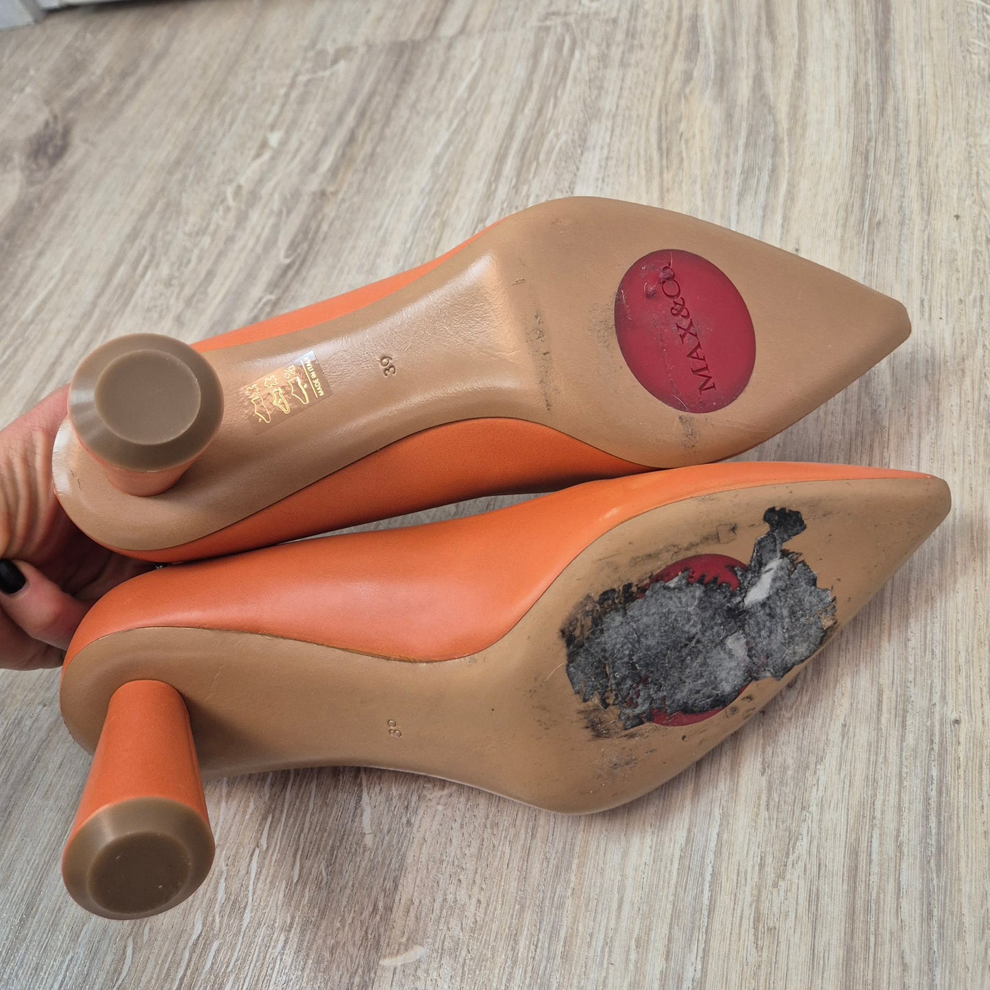 Max&Co | Scarpe con tacco pelle arancione