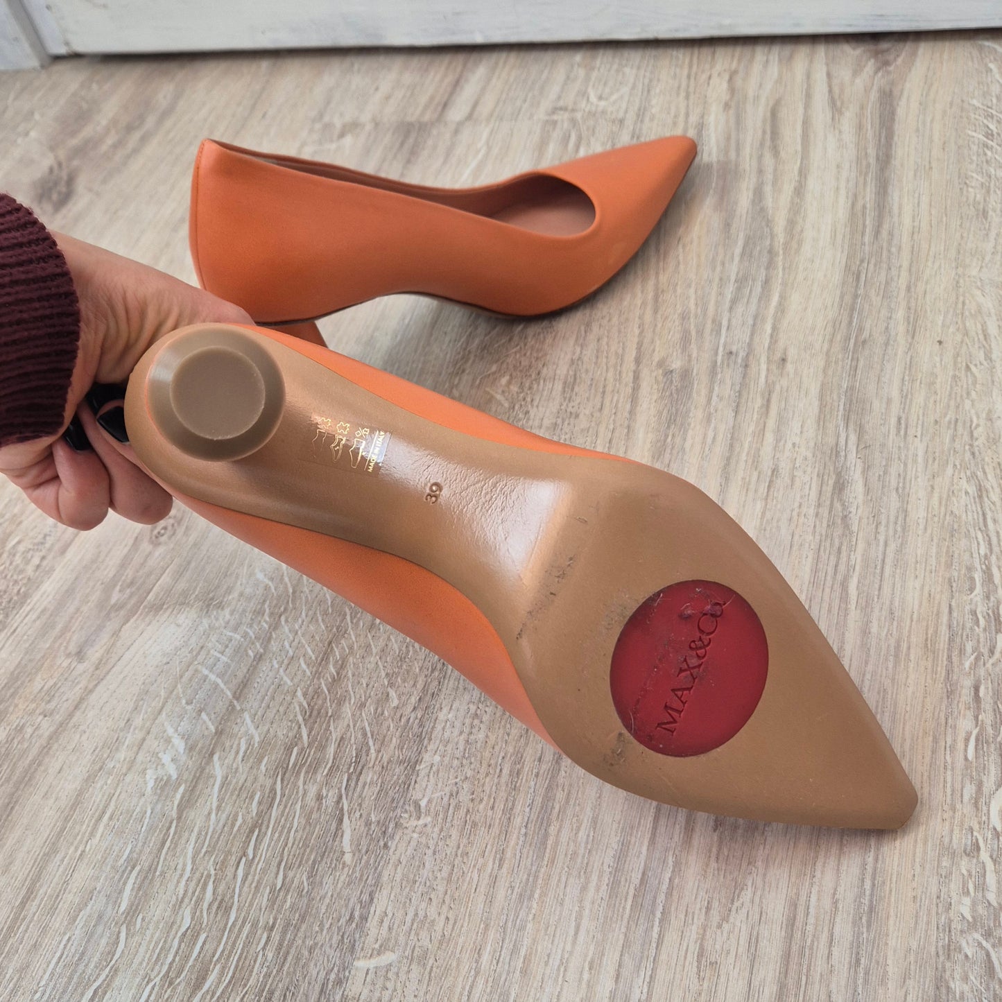 Max&Co | Scarpe con tacco pelle arancione