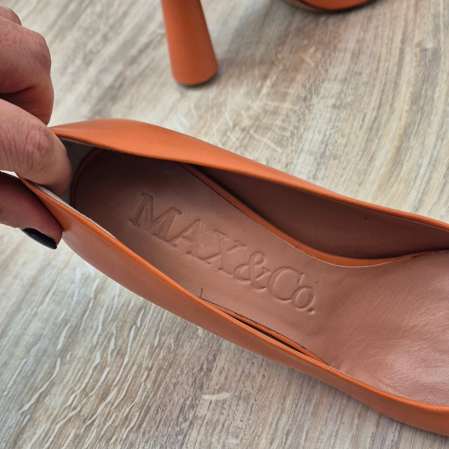 Max&Co | Scarpe con tacco pelle arancione