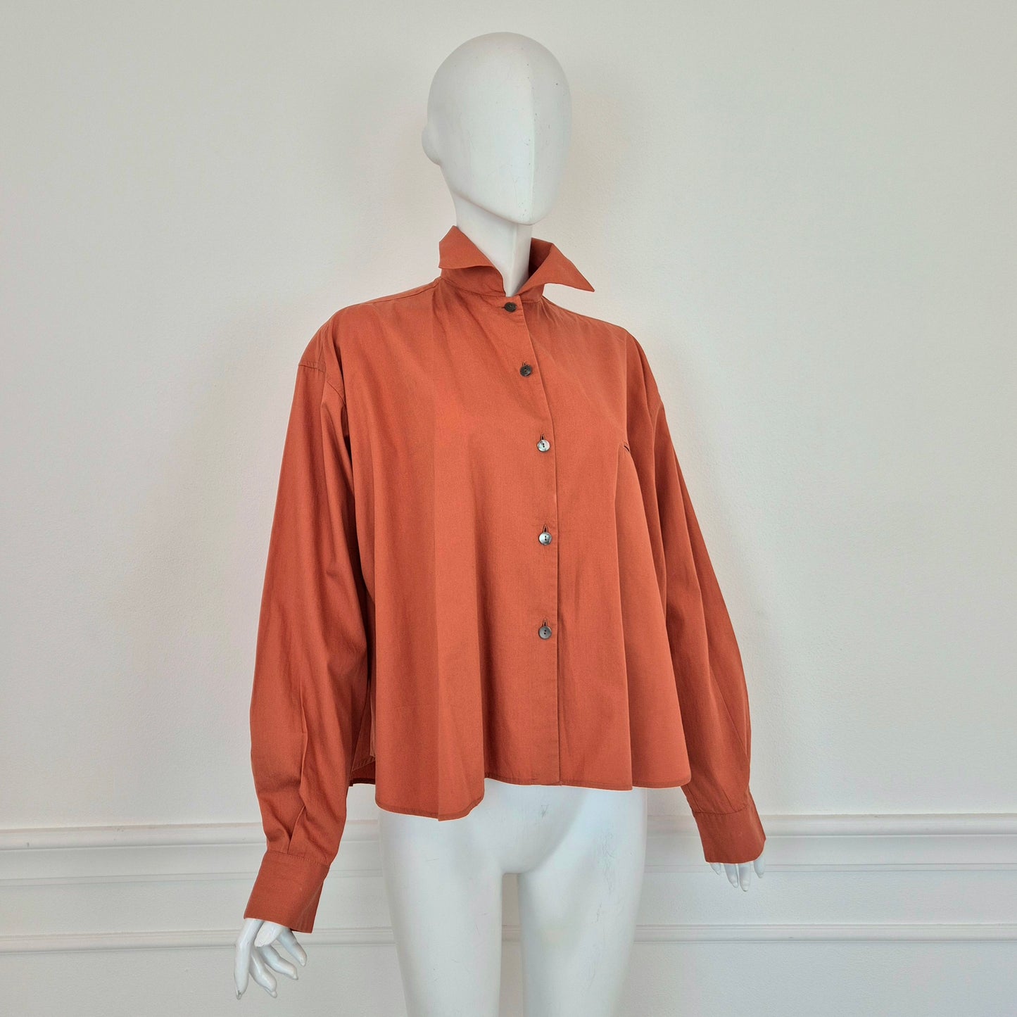 Romeo Gigli | Camicia arancione 1990 bottoni madreperla