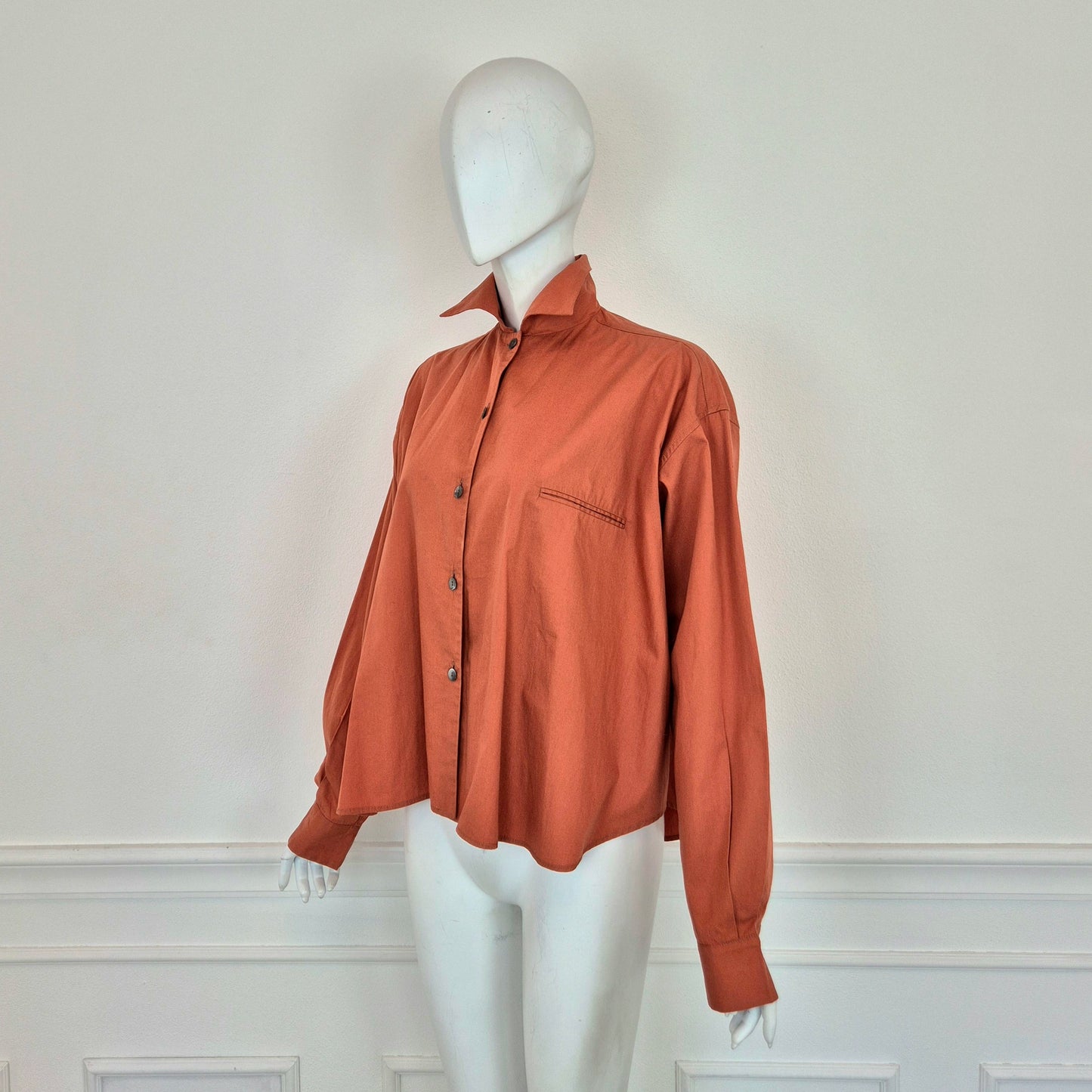 Romeo Gigli | Camicia arancione 1990 bottoni madreperla