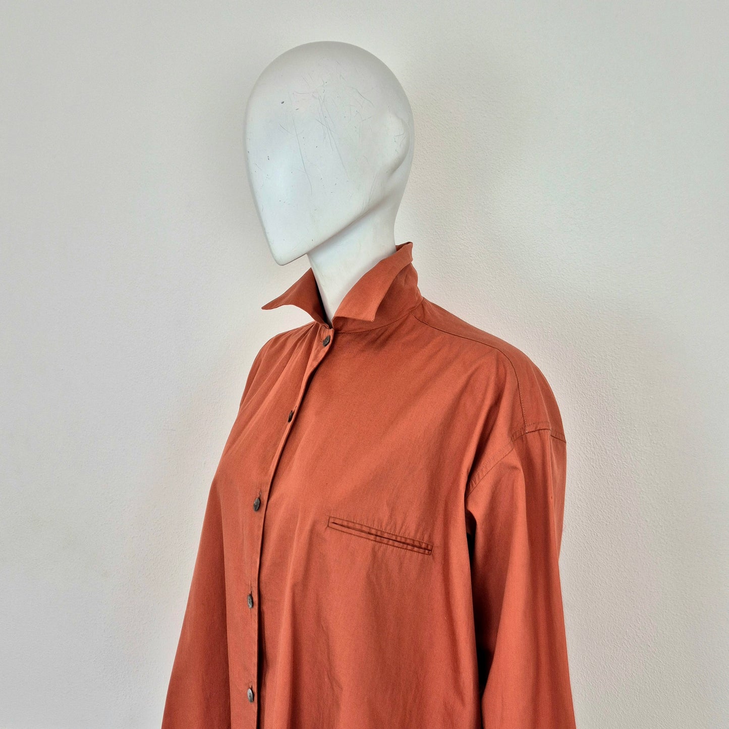 Romeo Gigli | Camicia arancione 1990 bottoni madreperla