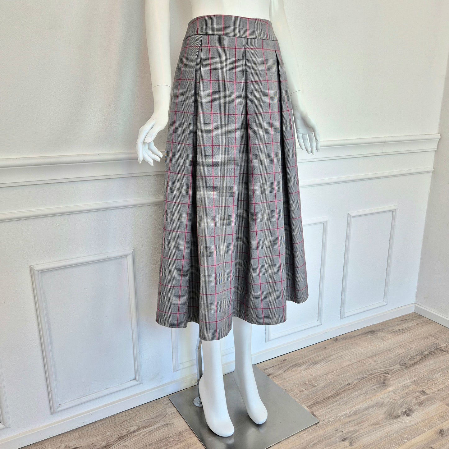 Midinette | Gonna midi a pieghe  principe di Galles