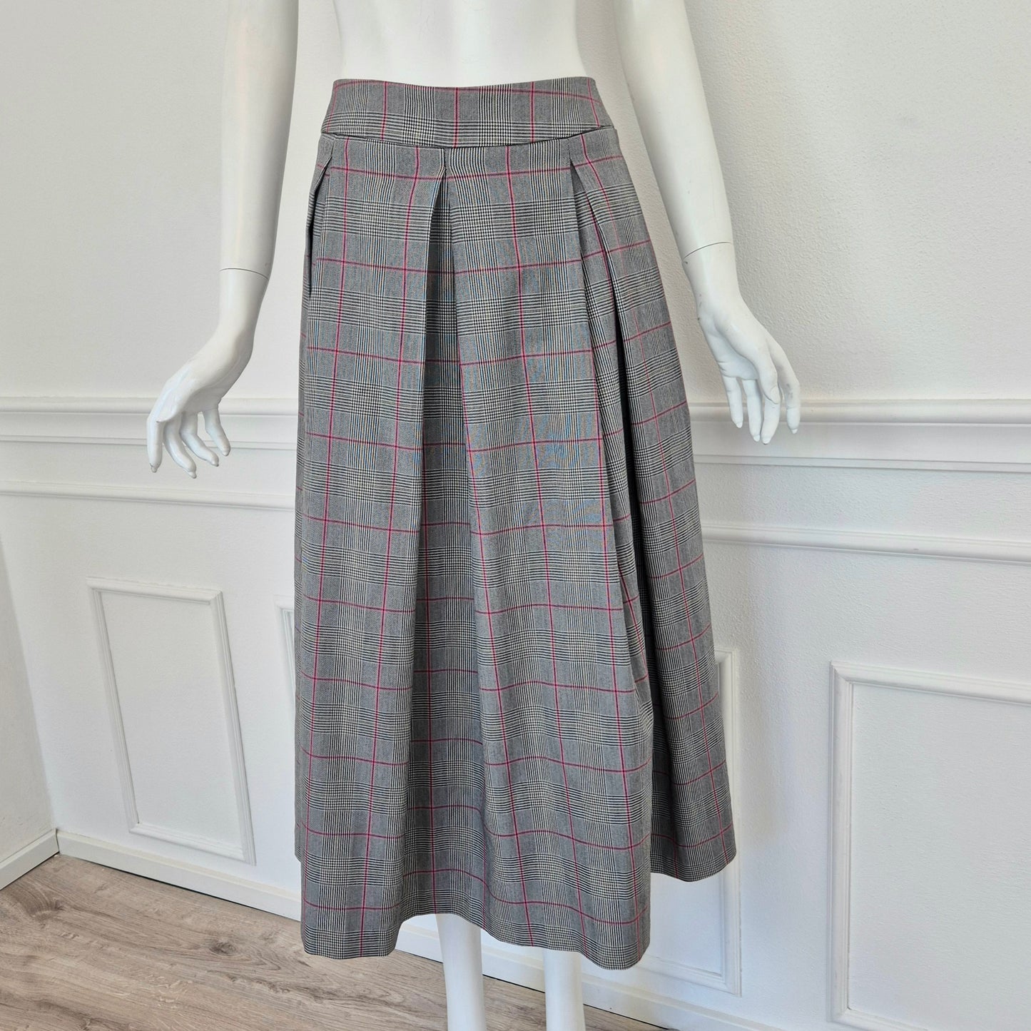 Midinette | Gonna midi a pieghe  principe di Galles