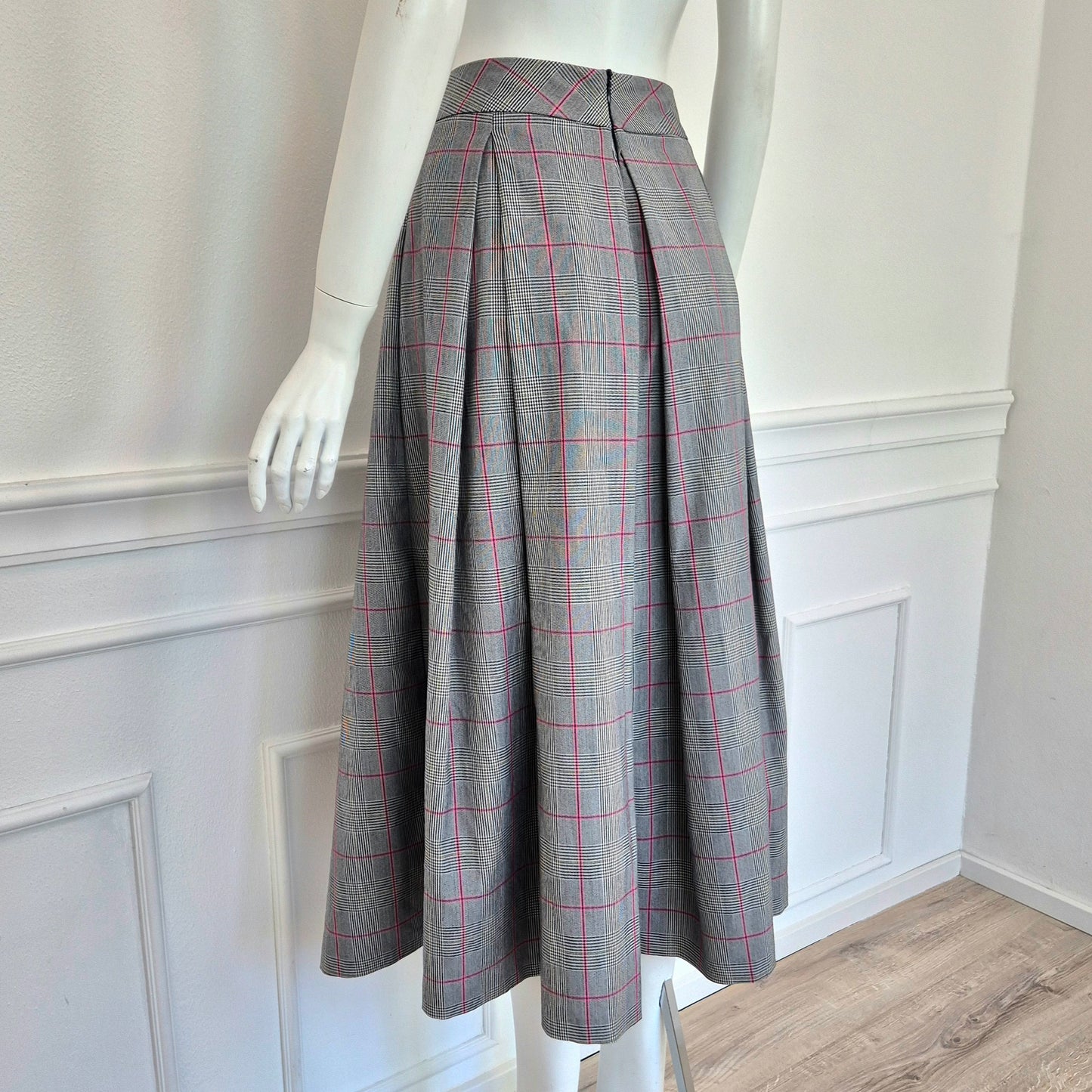 Midinette | Gonna midi a pieghe  principe di Galles