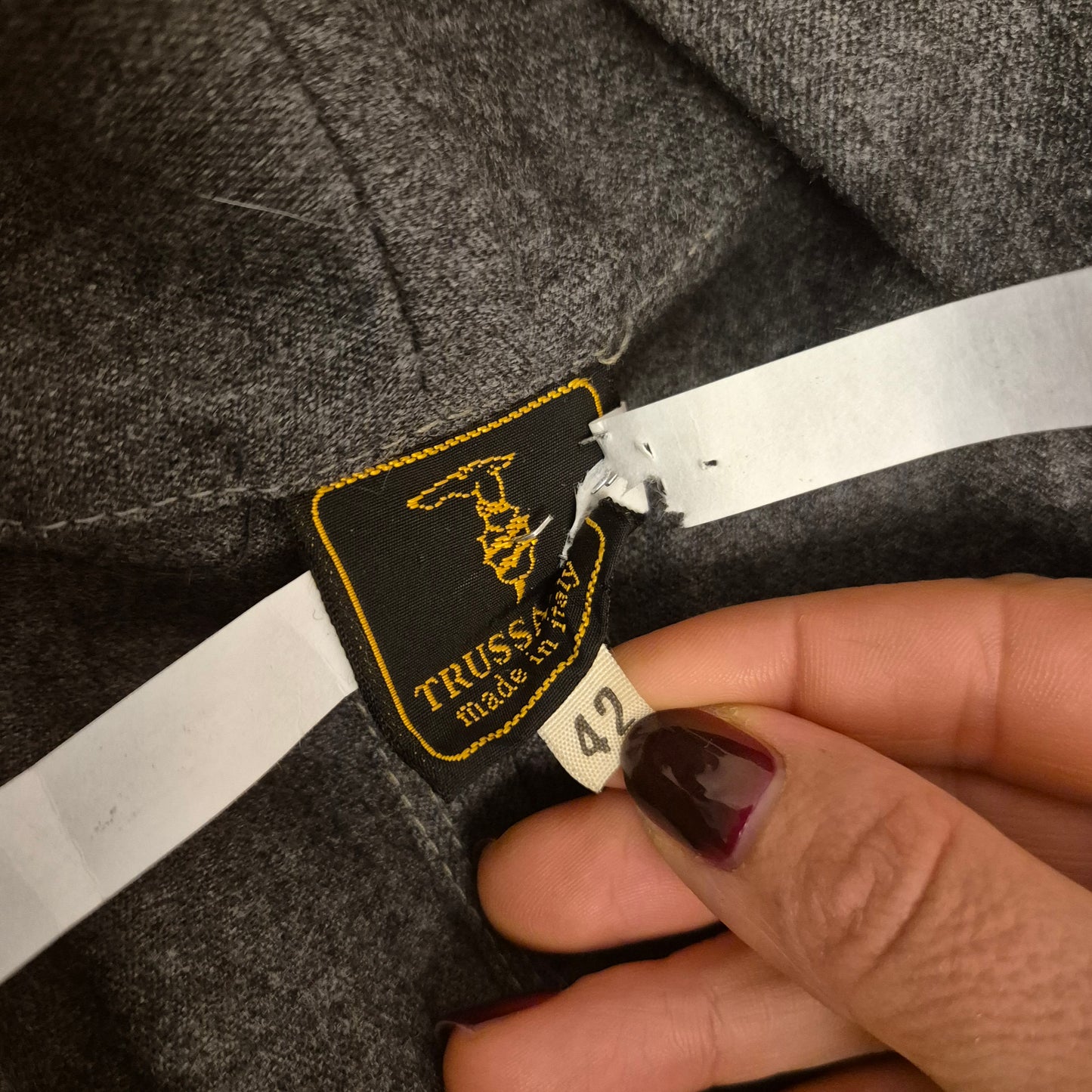 Trussardi | Cappottino sfoderato grigio lana e cashmere