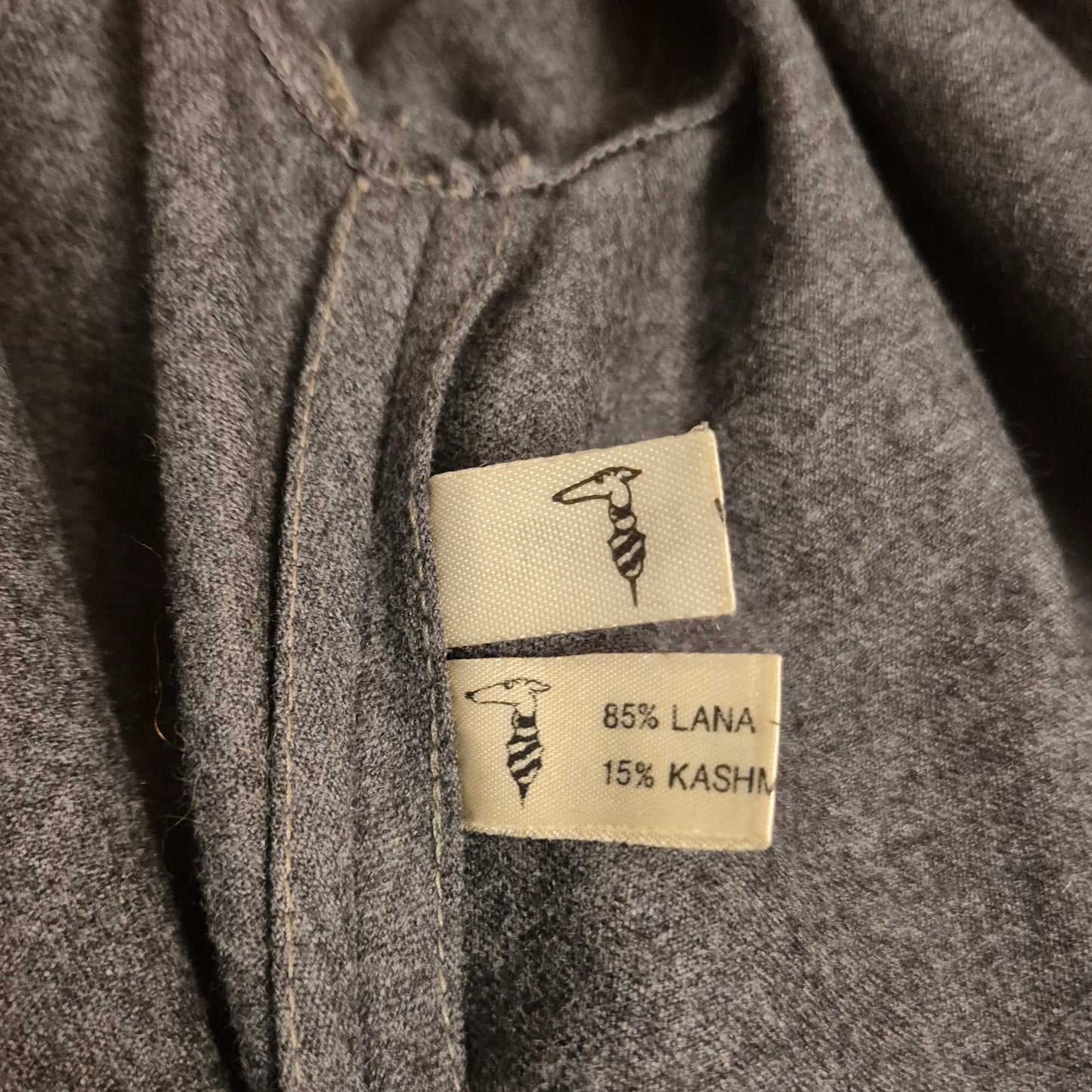 Trussardi | Cappottino sfoderato grigio lana e cashmere