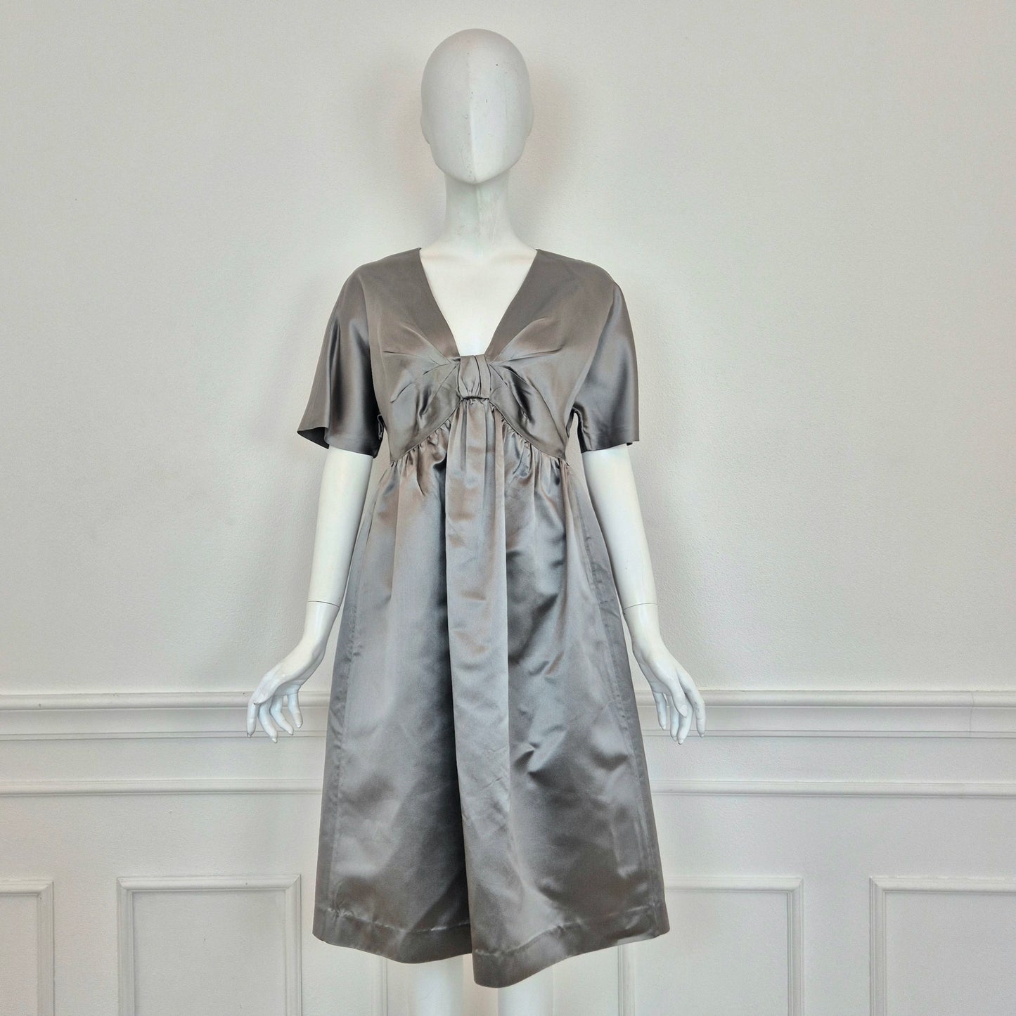 Prada | Abito in seta grigio perla SS 2007