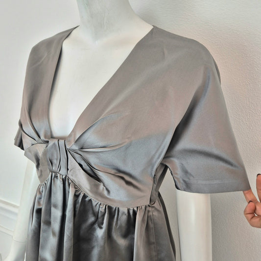 Prada | Abito in seta grigio perla SS 2007