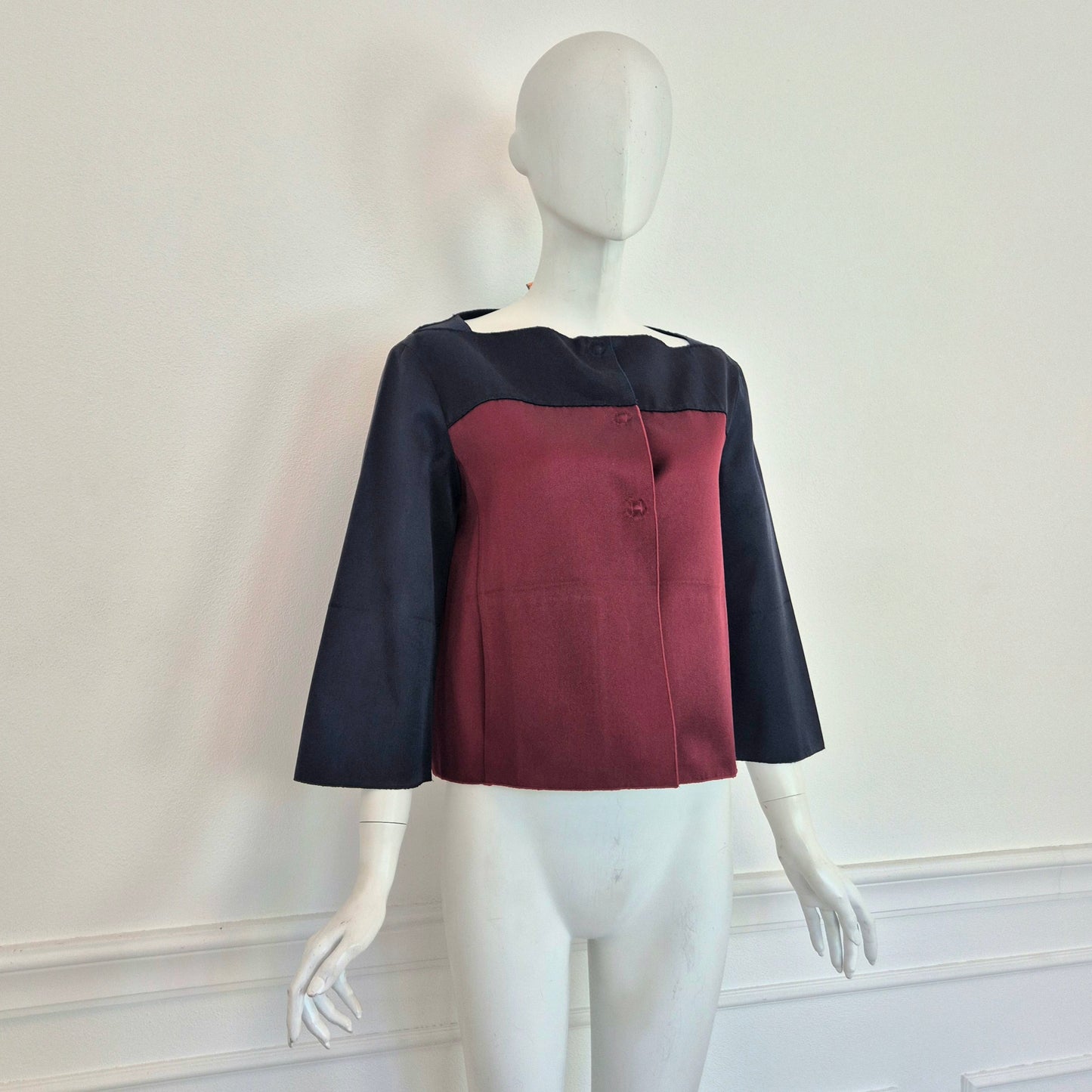 Miu Miu | Giacca in seta bicolor blu-bordeaux SS 2007