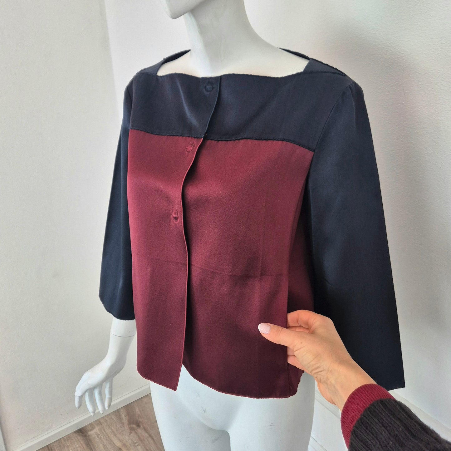 Miu Miu | Giacca in seta bicolor blu-bordeaux SS 2007