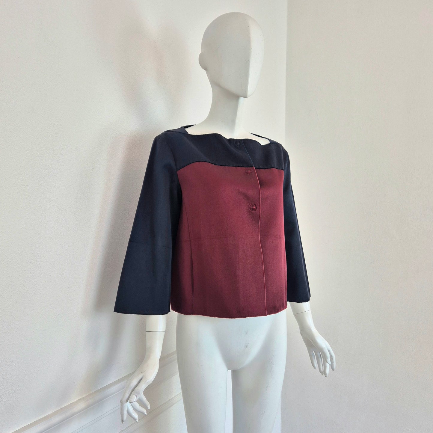 Miu Miu | Giacca in seta bicolor blu-bordeaux SS 2007