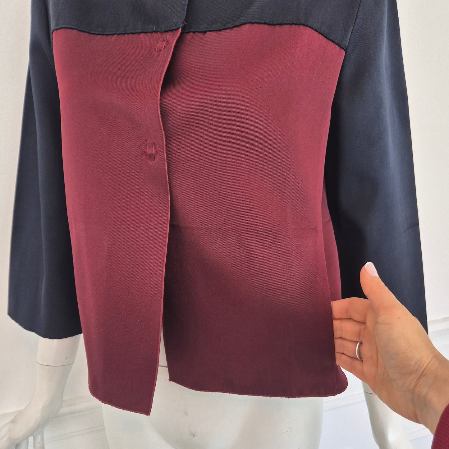 Miu Miu | Giacca in seta bicolor blu-bordeaux SS 2007