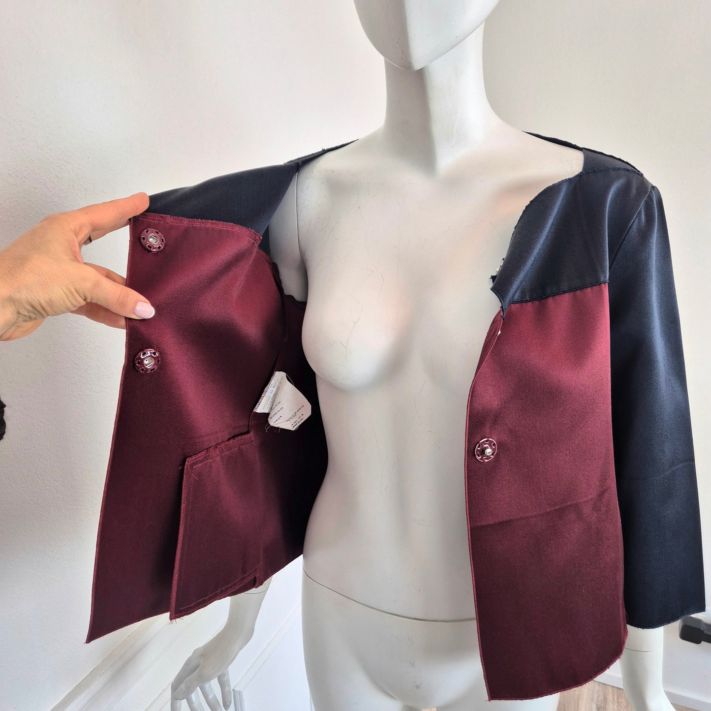 Miu Miu | Giacca in seta bicolor blu-bordeaux SS 2007