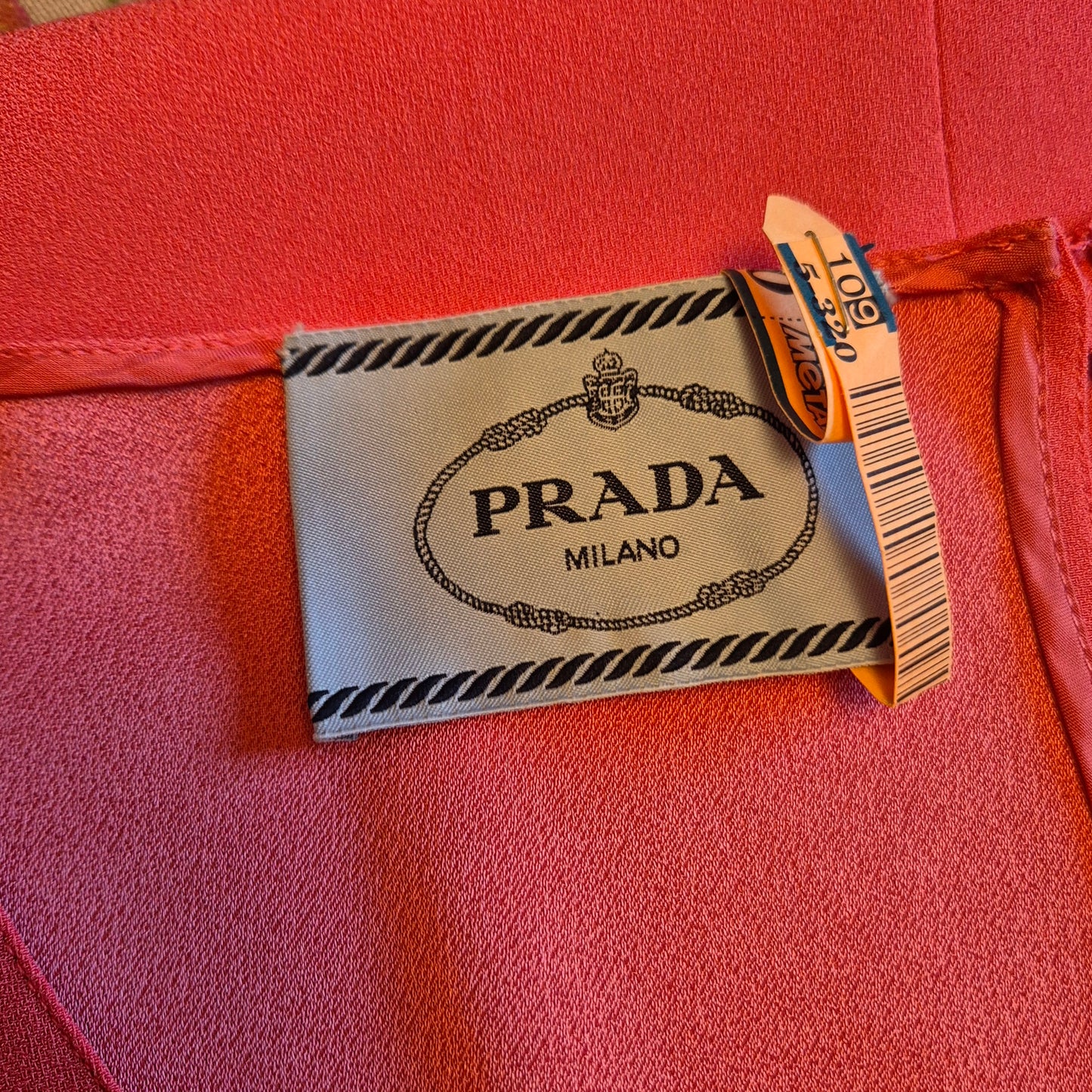 Prada | Abito bicolor arancione-rosa
