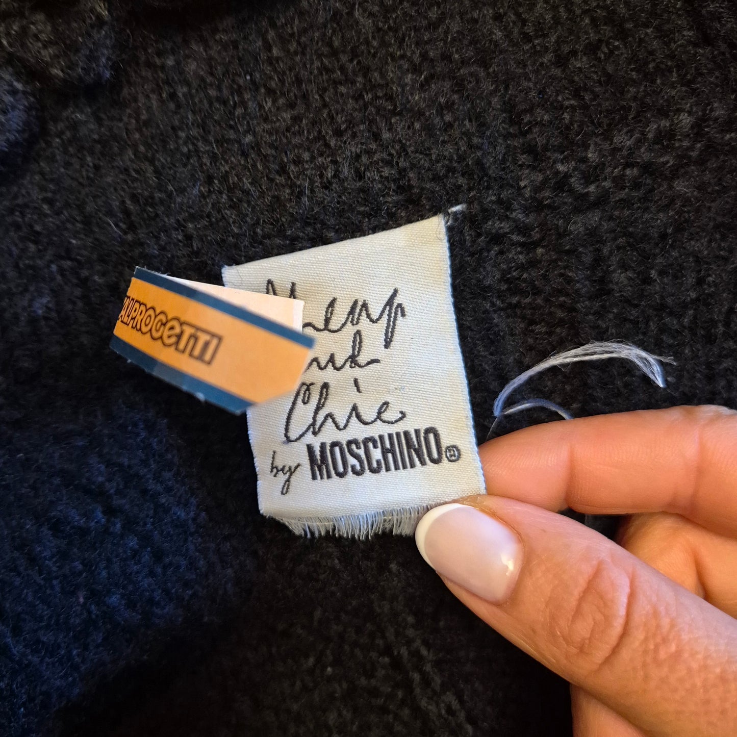 Moschino | Maxi Cardigan con fiori applicati su collo e polsi