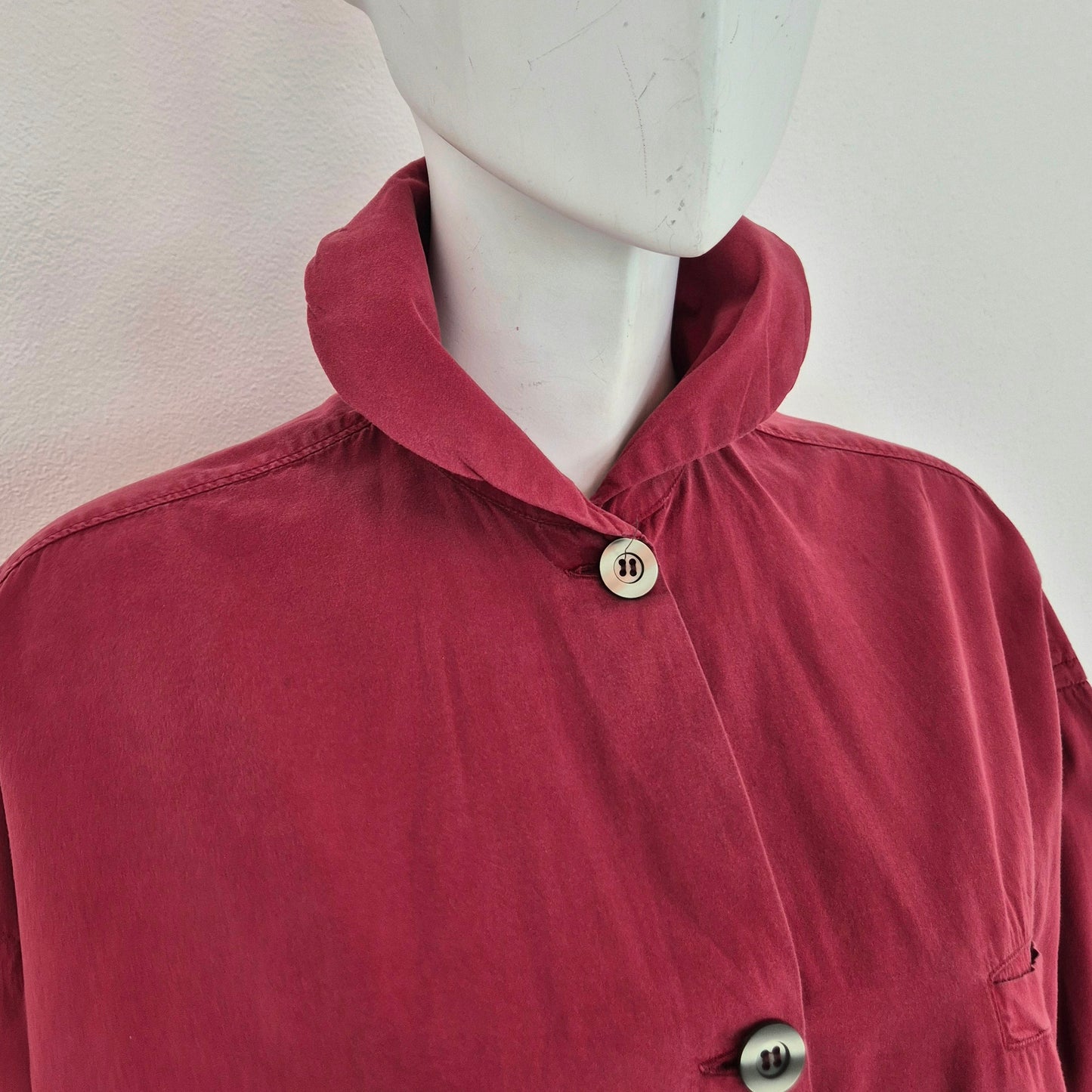 Romeo Gigli | Camicia rosso ciliegia colletto rotondo