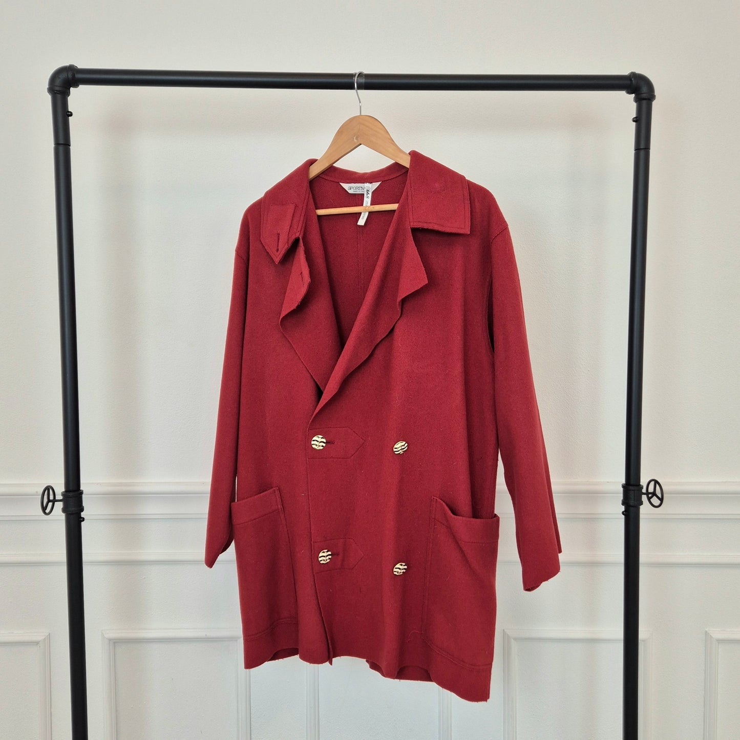 Sportmax | Cappottino sfoderato borgogna bottoni ancora