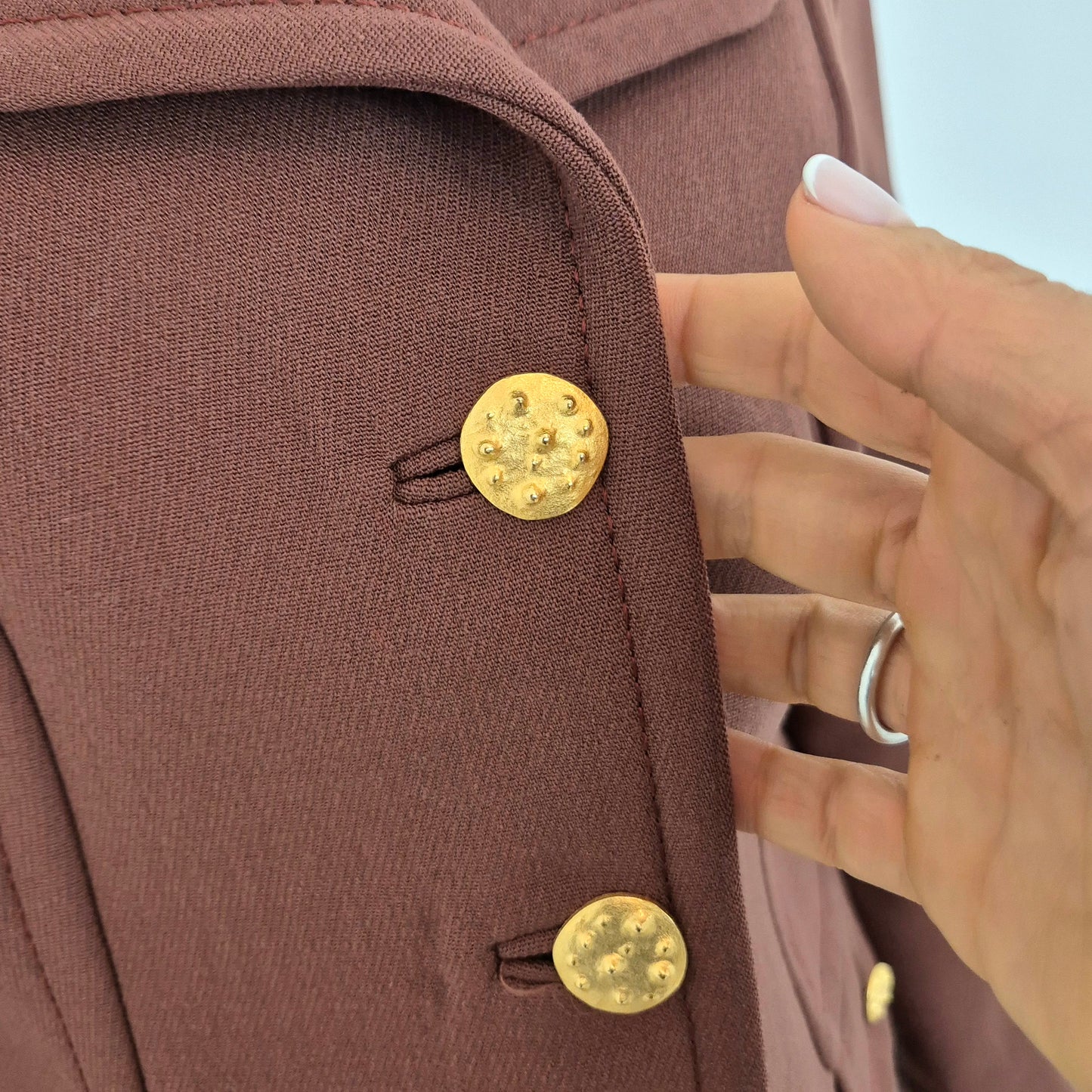 Giacca vintage coccio bottoni oro