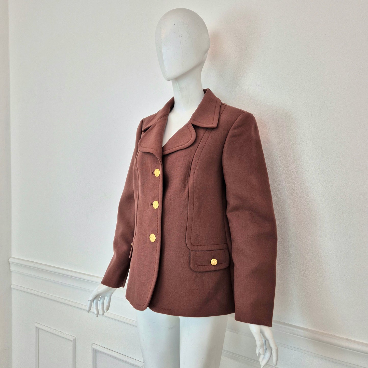 Giacca vintage coccio bottoni oro