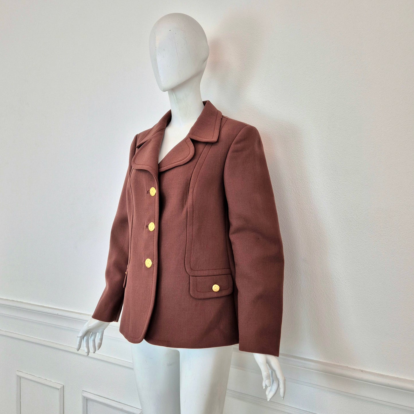 Giacca vintage coccio bottoni oro