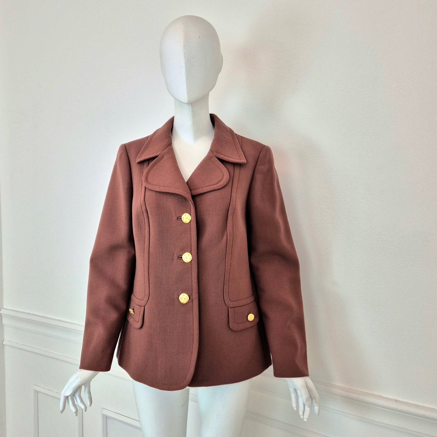 Giacca vintage coccio bottoni oro