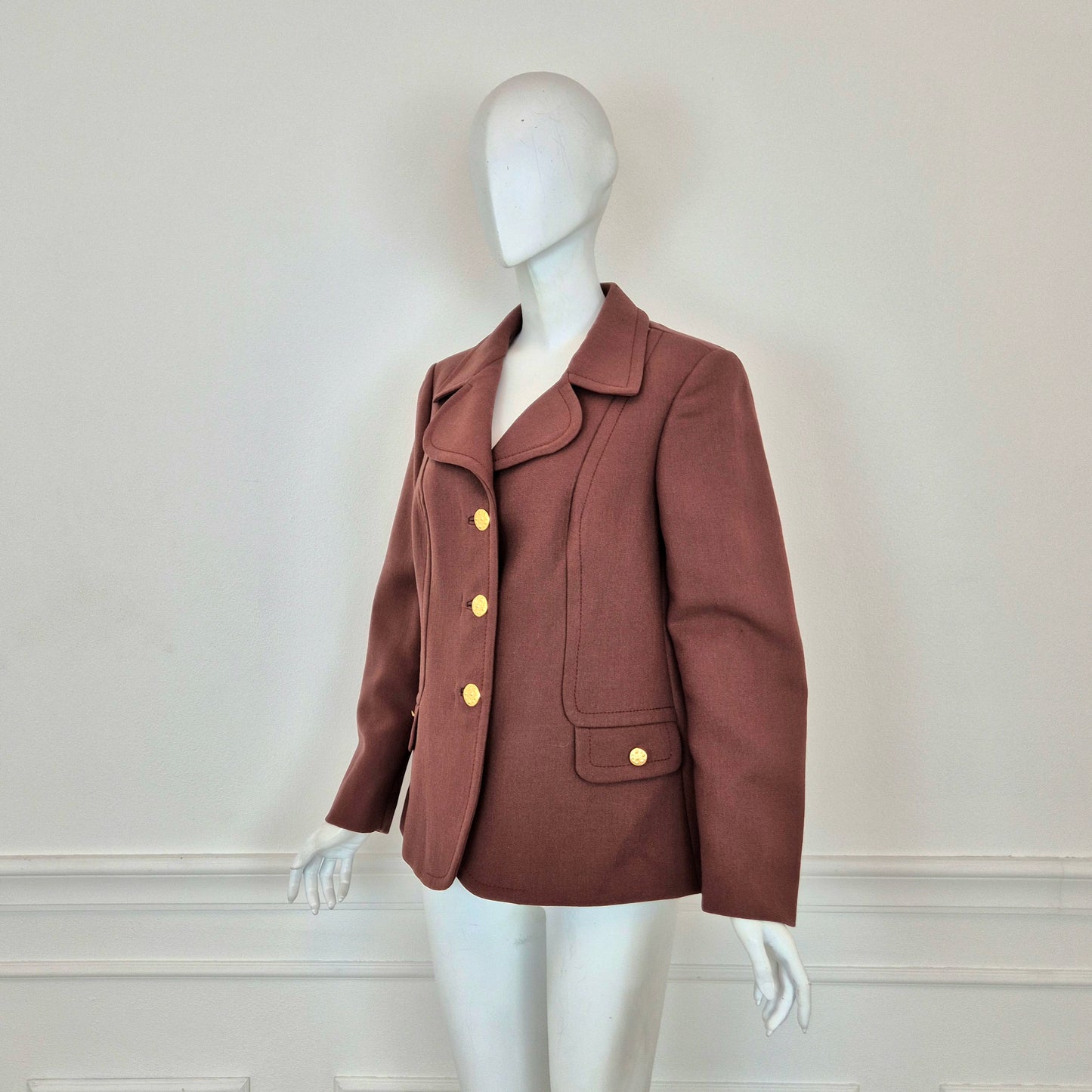 Giacca vintage coccio bottoni oro