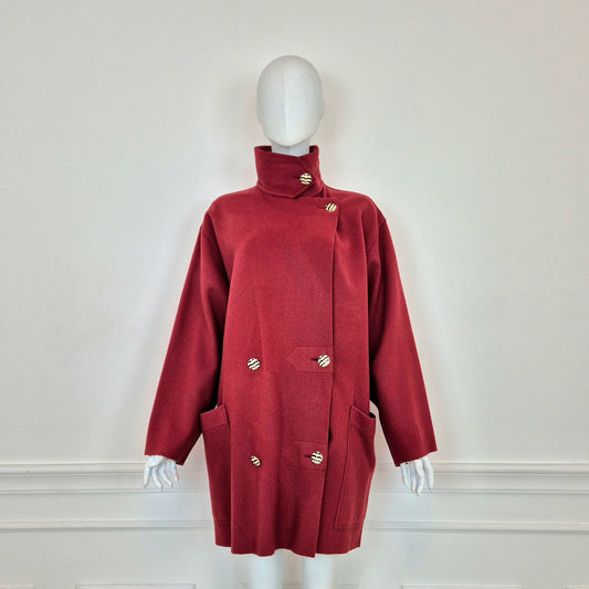 Sportmax | Cappottino sfoderato borgogna bottoni ancora
