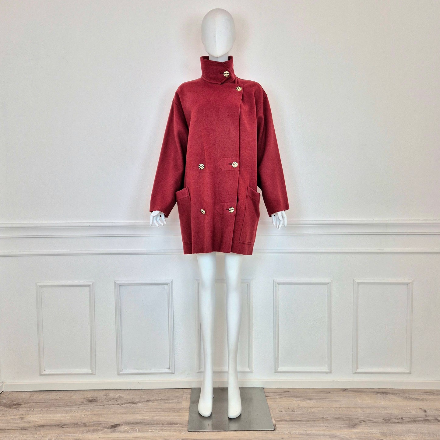 Sportmax | Cappottino sfoderato borgogna bottoni ancora