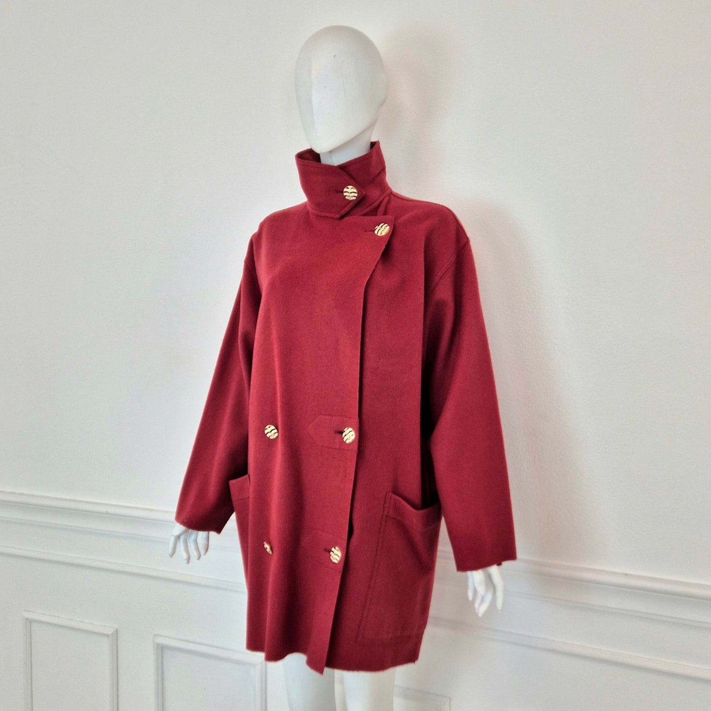 Sportmax | Cappottino sfoderato borgogna bottoni ancora