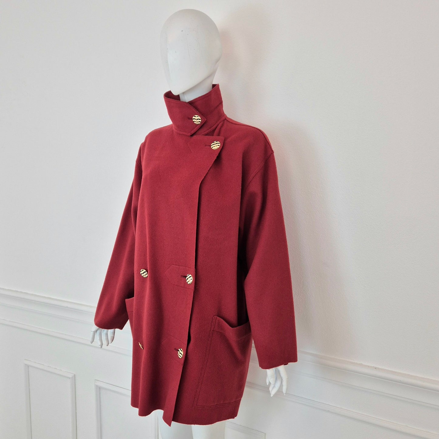 Sportmax | Cappottino sfoderato borgogna bottoni ancora