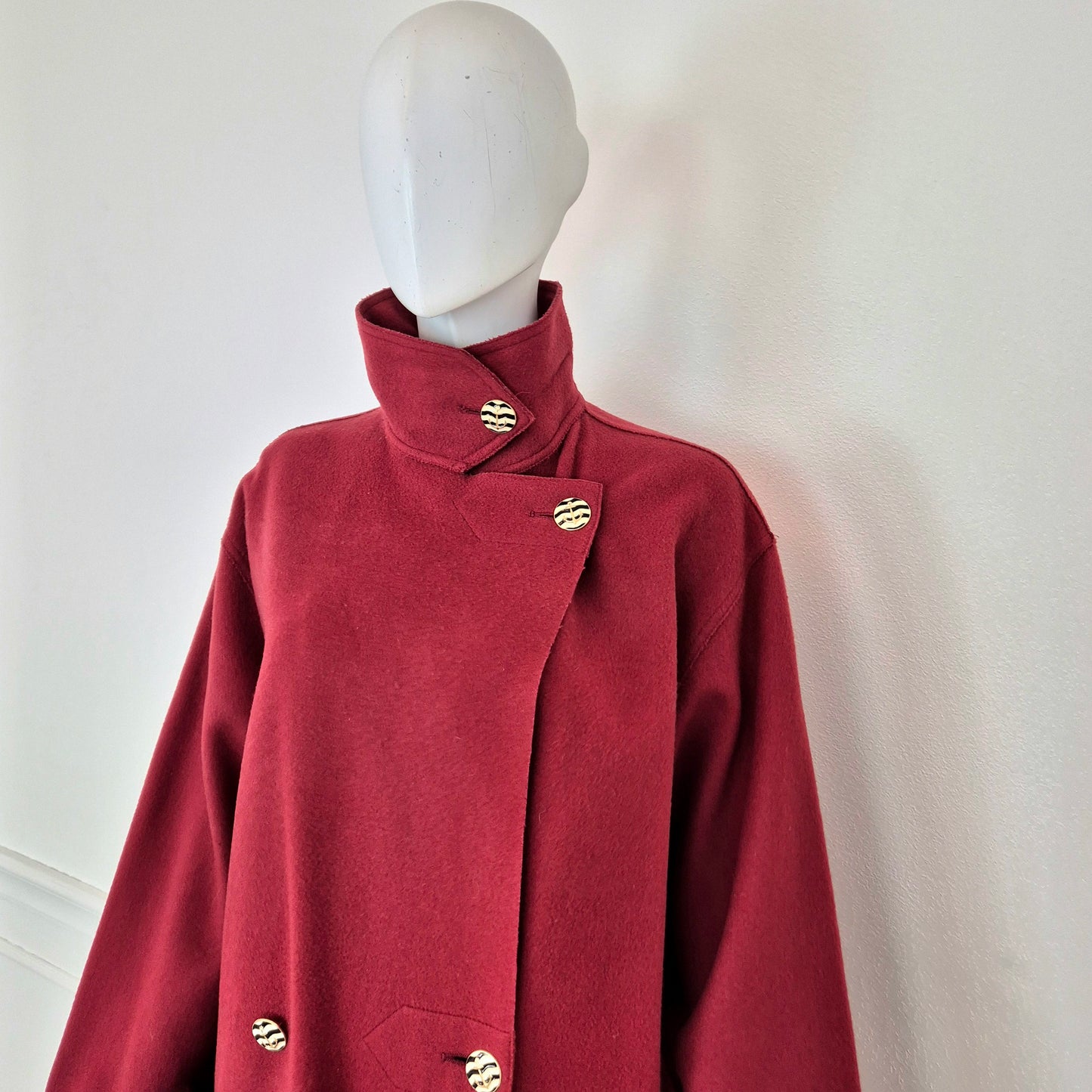 Sportmax | Cappottino sfoderato borgogna bottoni ancora