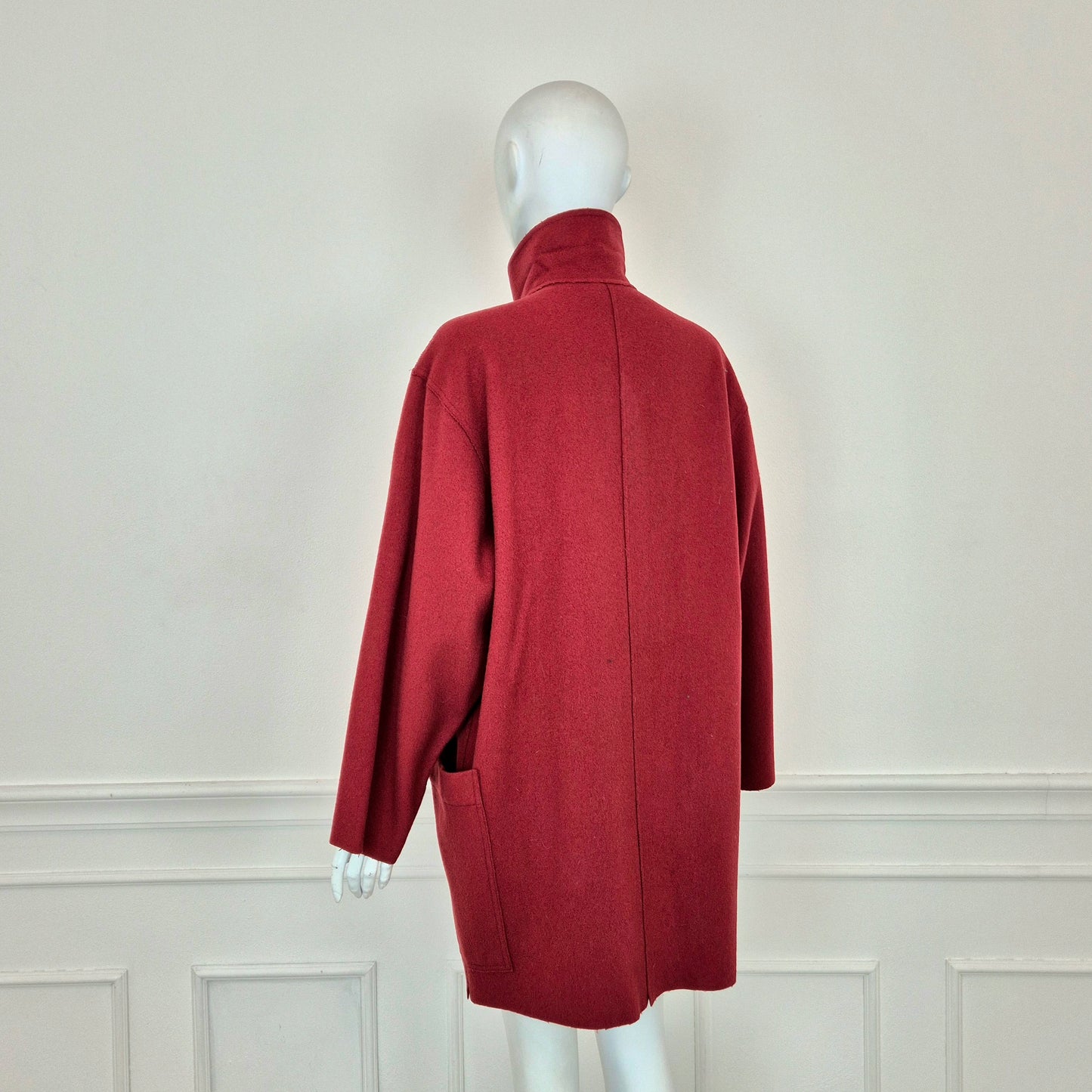 Sportmax | Cappottino sfoderato borgogna bottoni ancora