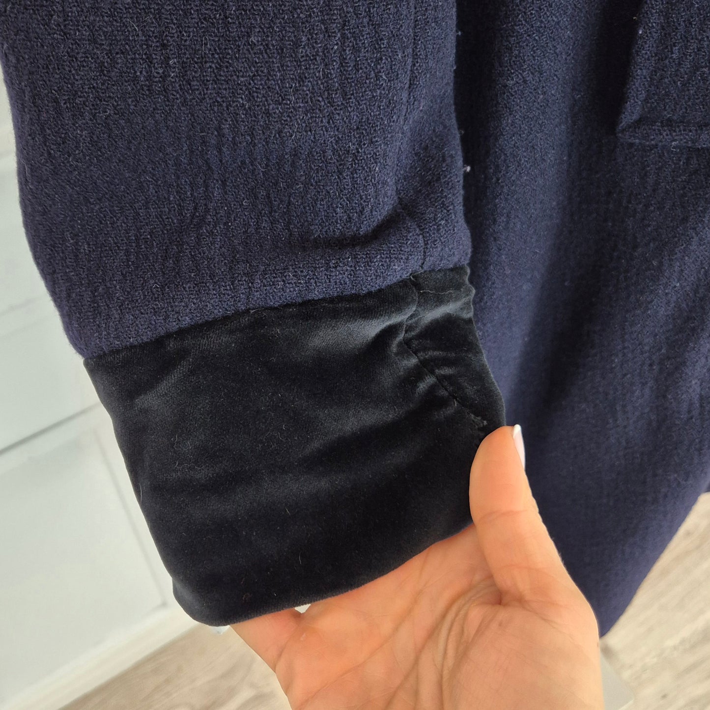 Romeo Gigli | Cappotto blu dettagli velluto