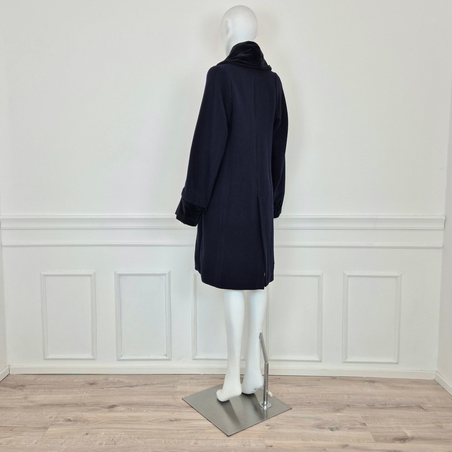 Romeo Gigli | Cappotto blu dettagli velluto
