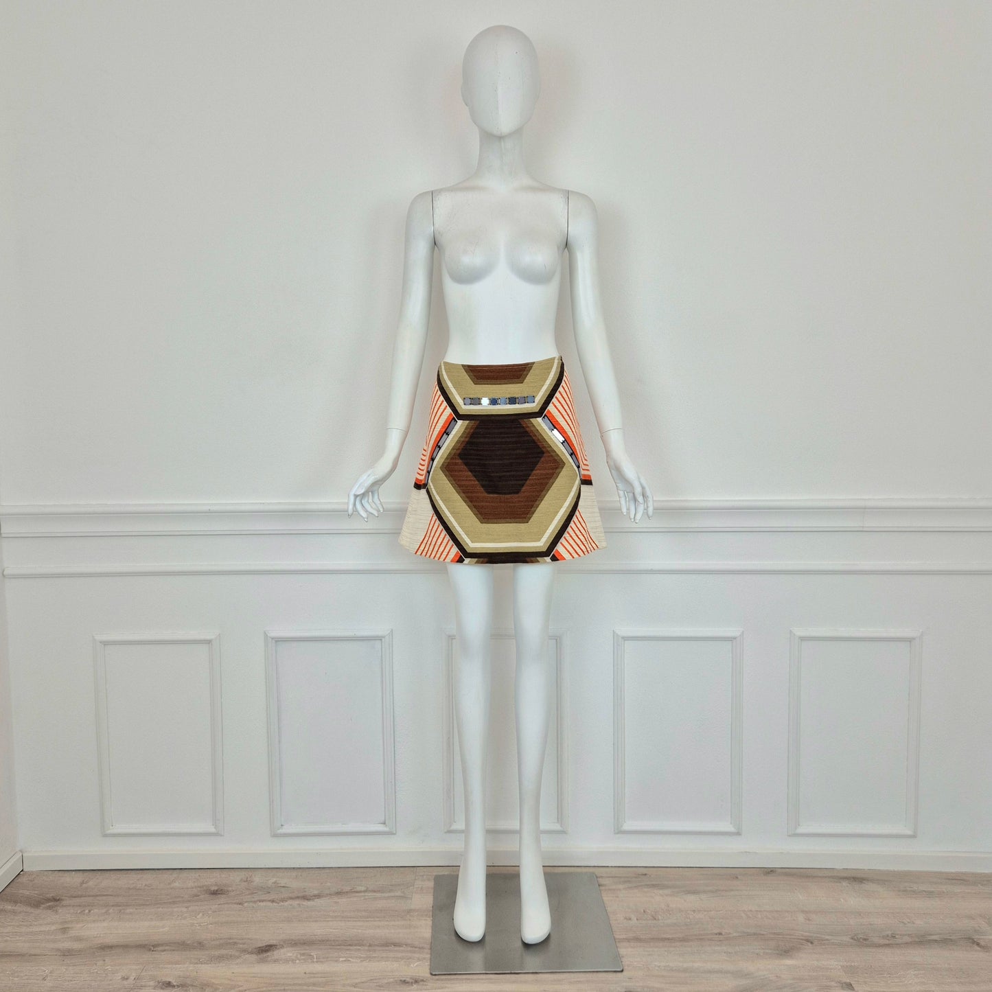 Miu Miu | Minigonna fantasia optical specchietti applicati SS 2005