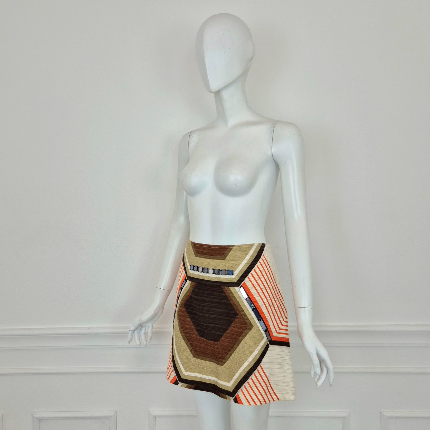 Miu Miu | Minigonna fantasia optical specchietti applicati SS 2005