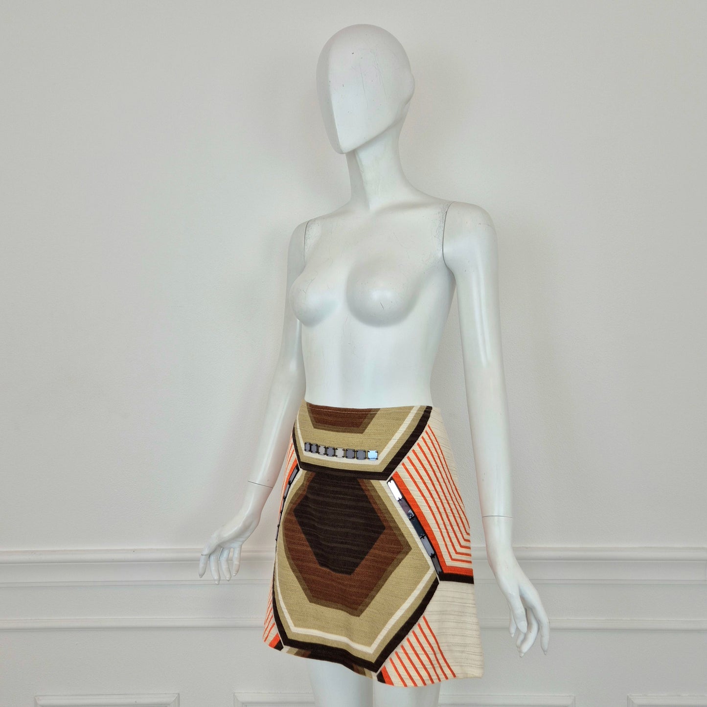 Miu Miu | Minigonna fantasia optical specchietti applicati SS 2005