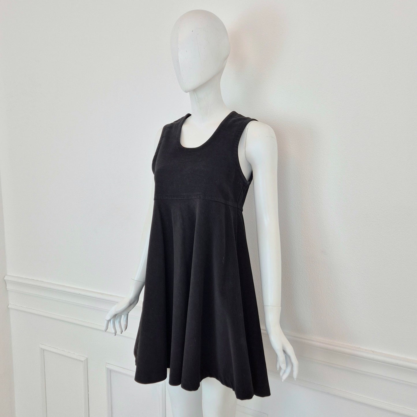 Romeo Gigli | Abito scamiciato velluto nero con bottoni sul retro